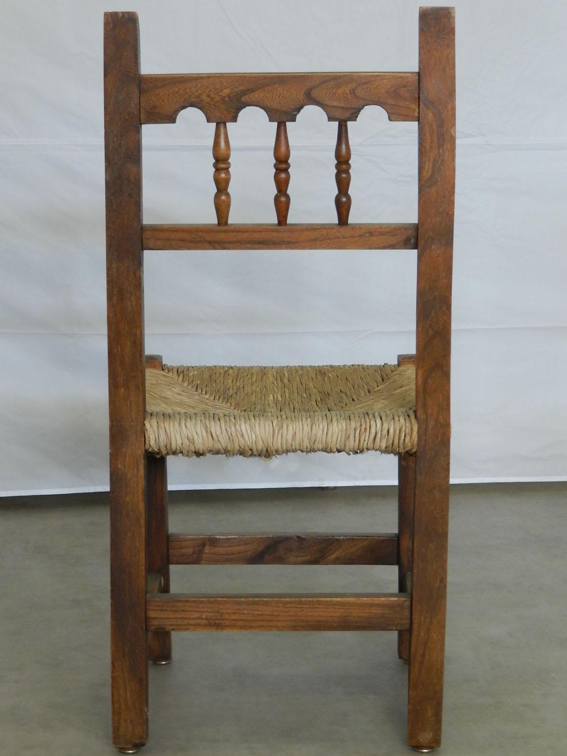Six Country French Rush Seat Dining Chairs, 20th Century 1