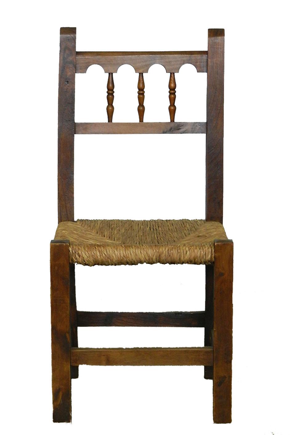 Six Country French Rush Seat Dining Chairs, 20th Century 2