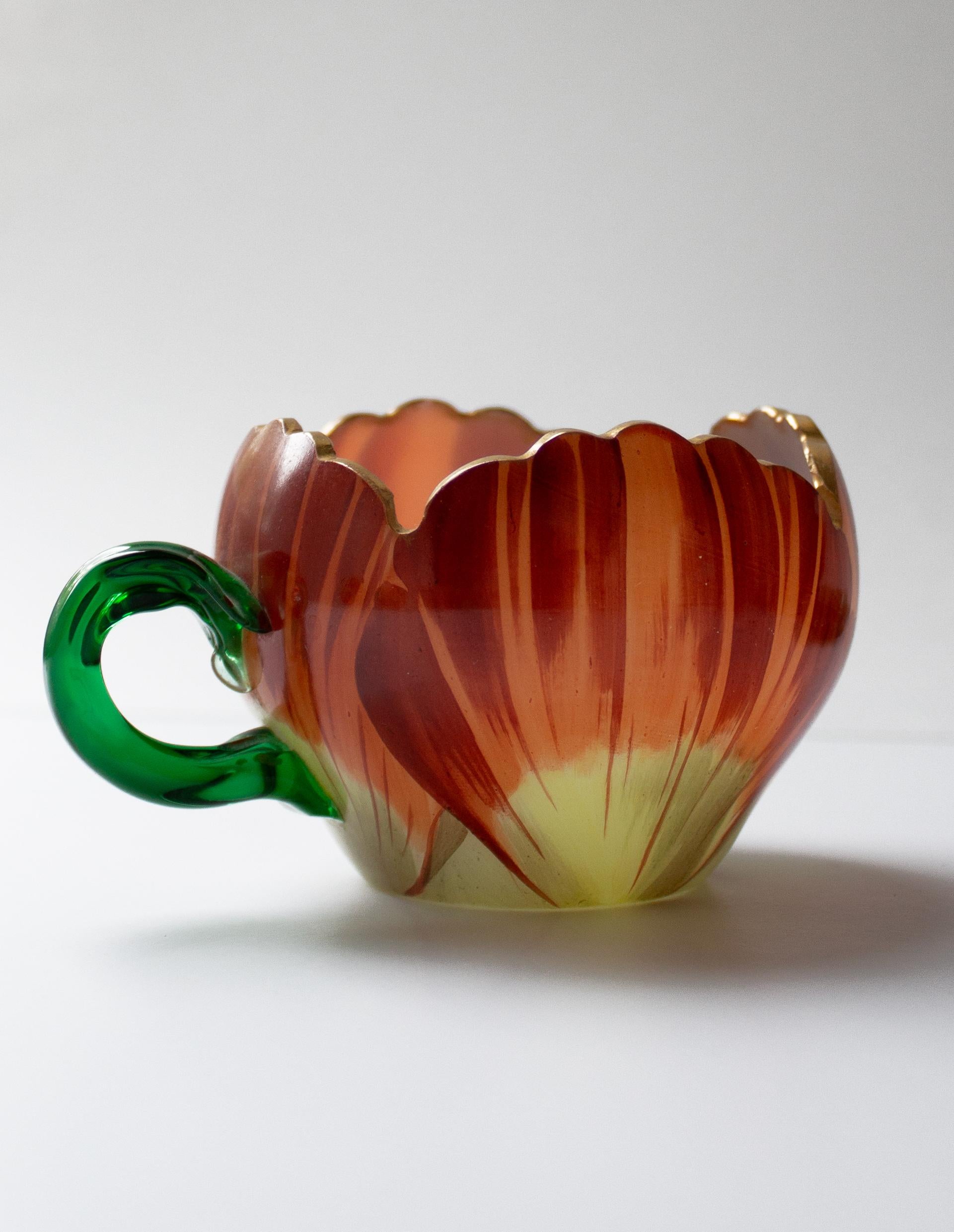 Six Cups with Saucers, Theresienthal, Bohemia c. 1900 For Sale 5