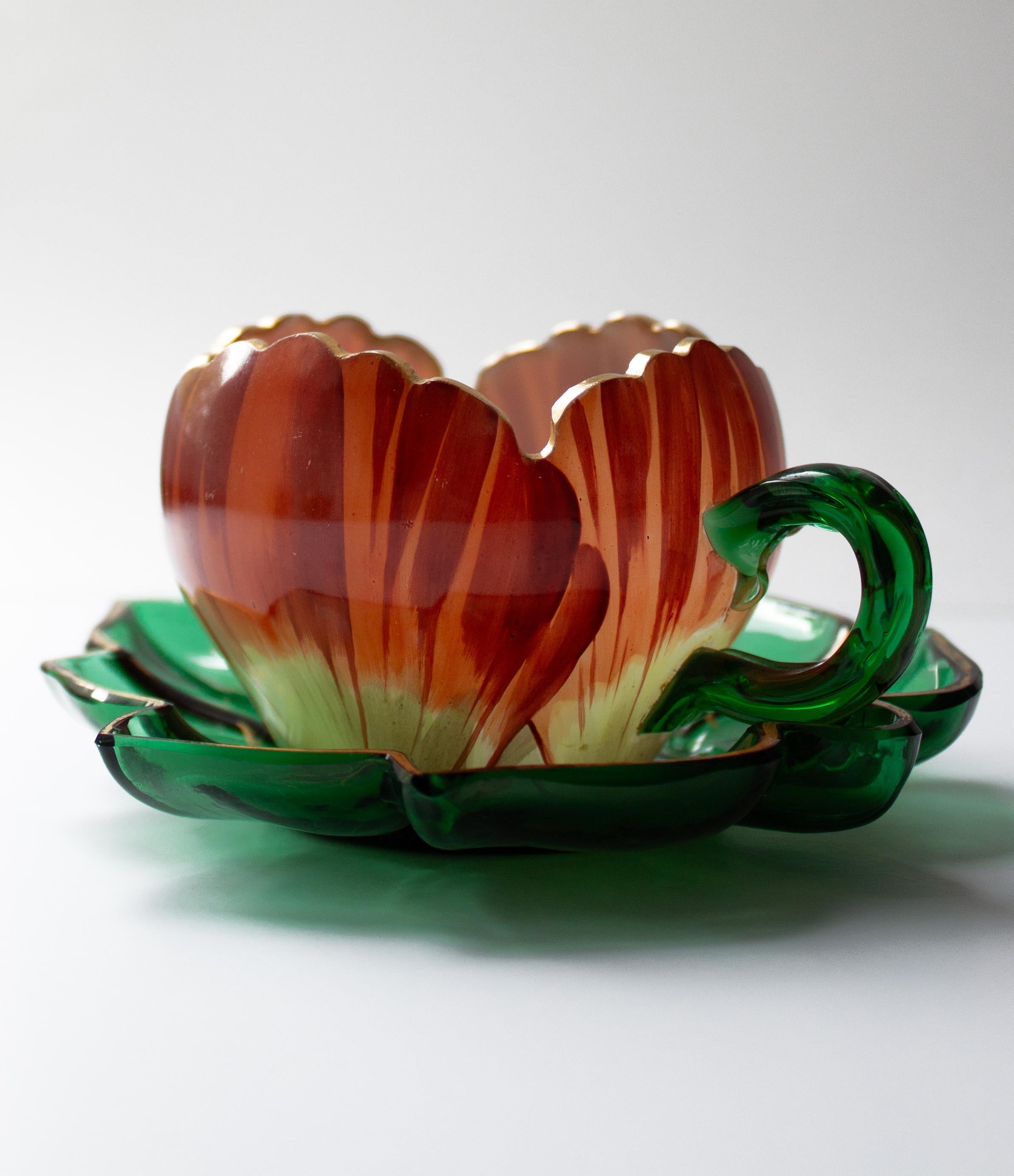 Six Cups with Saucers, Theresienthal, Bohemia c. 1900 For Sale 7