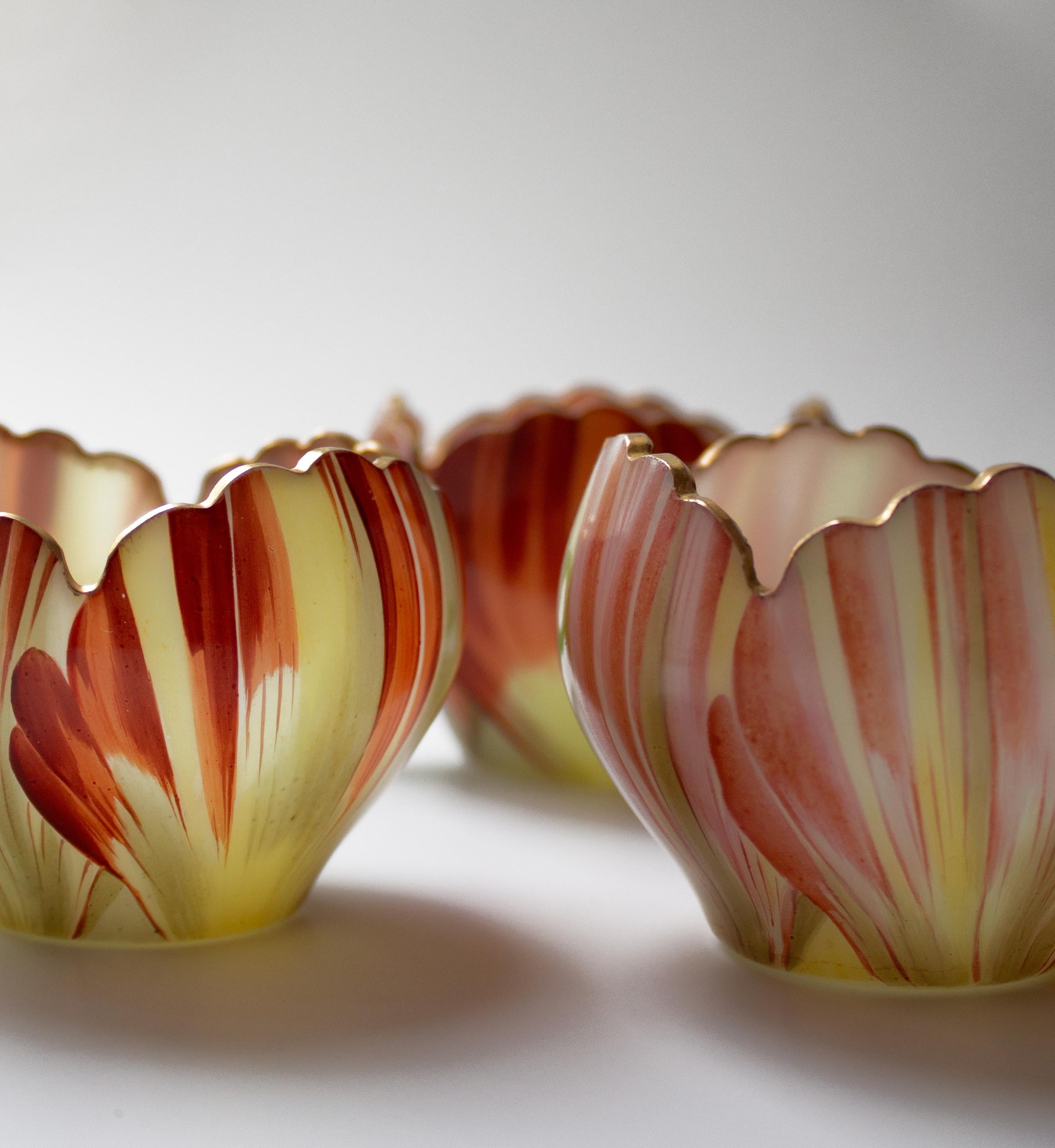 Six Cups with Saucers, Theresienthal, Bohemia c. 1900 For Sale 2
