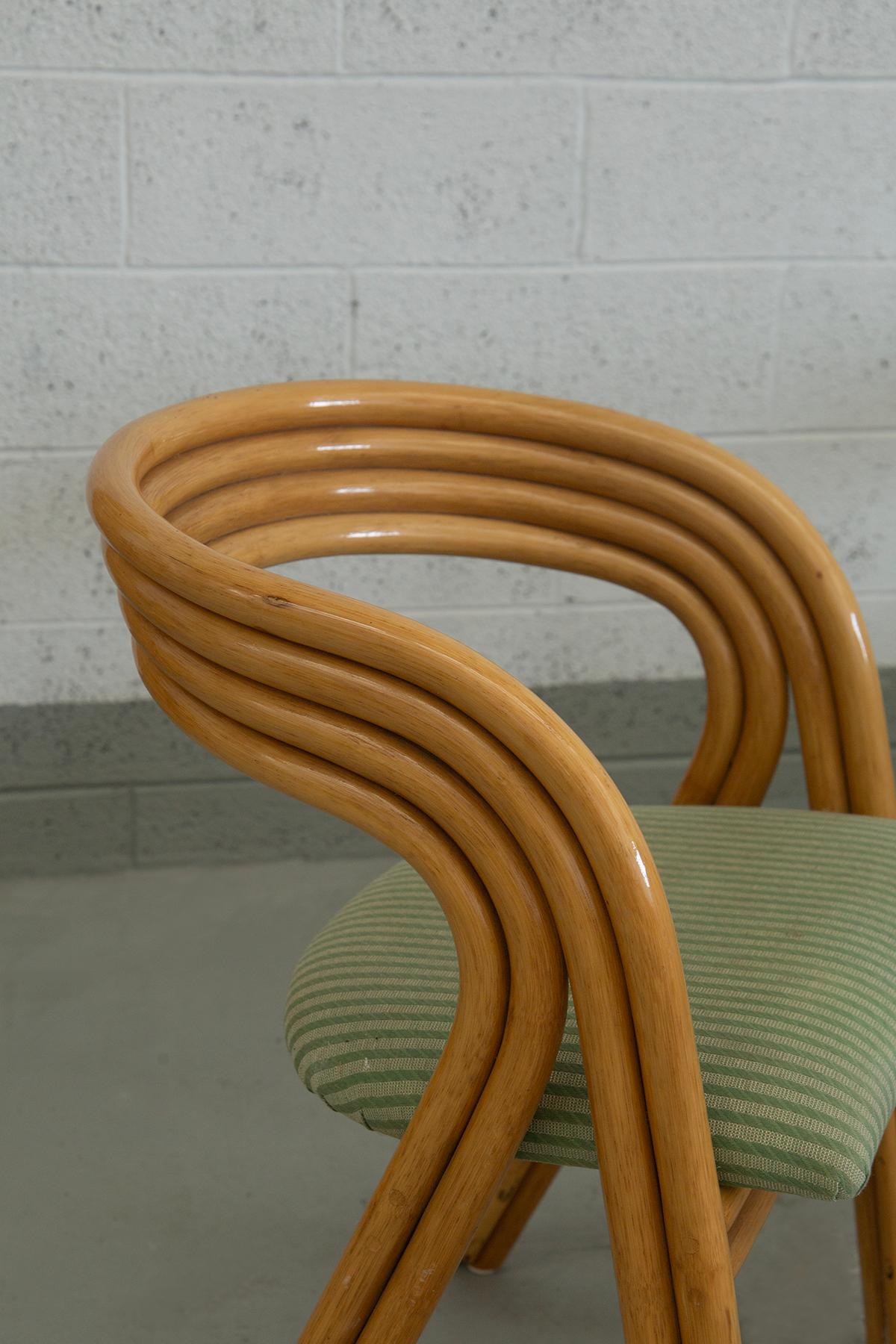 Six curved bamboo chairs by Axel Enthoven for Rohe in vendita 3