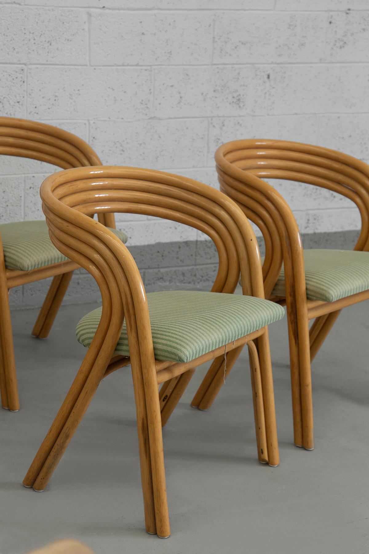 Six curved bamboo chairs by Axel Enthoven for Rohe in vendita 7