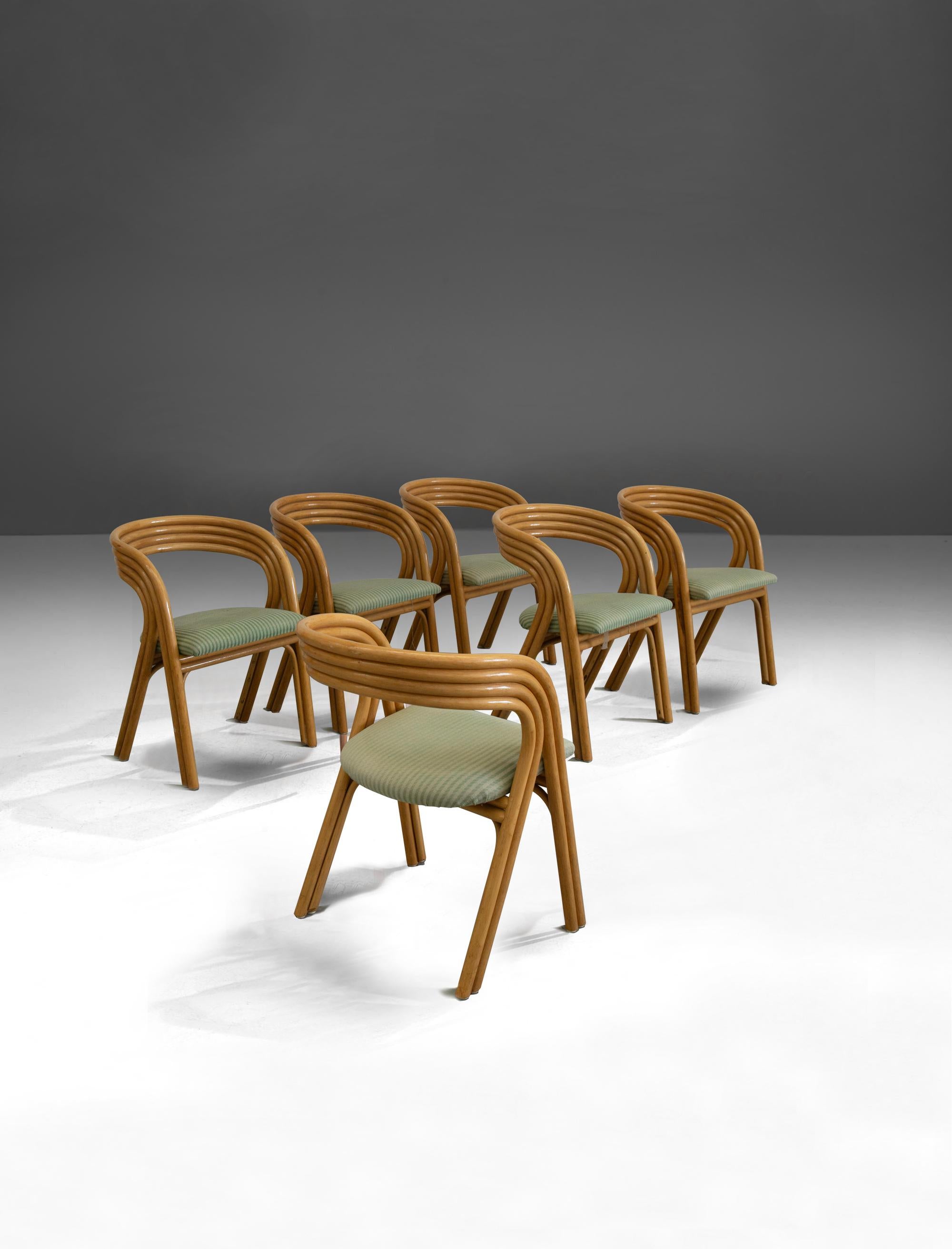 Dutch Six curved bamboo chairs by Axel Enthoven for Rohe in vendita