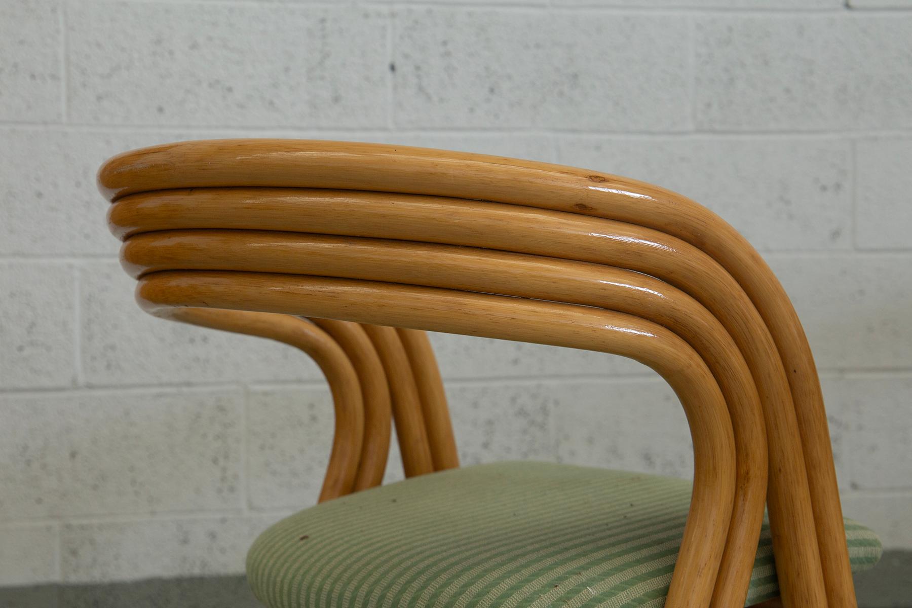 Late 20th Century Six curved bamboo chairs by Axel Enthoven for Rohe in vendita