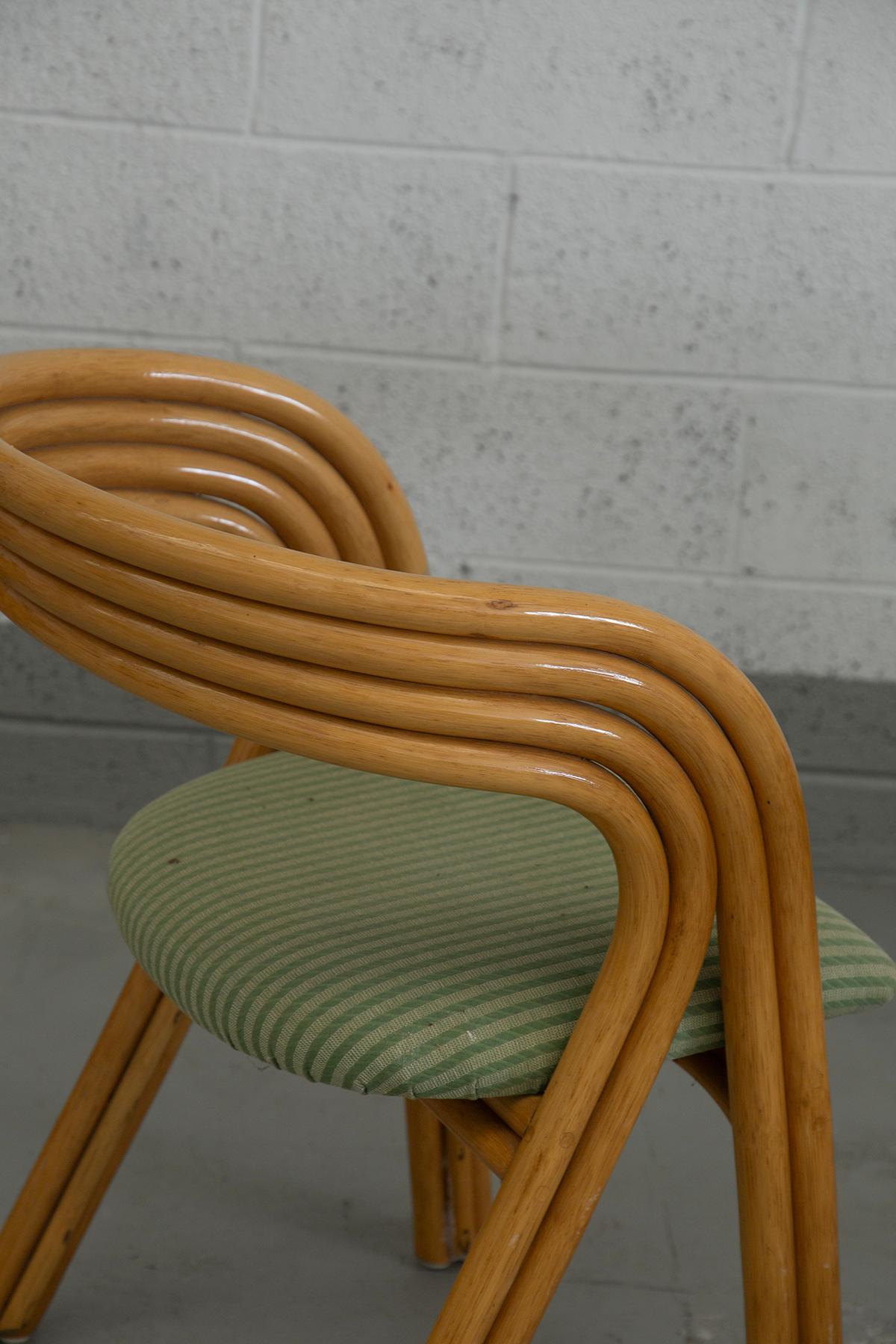 Tessuto Six curved bamboo chairs by Axel Enthoven for Rohe in vendita