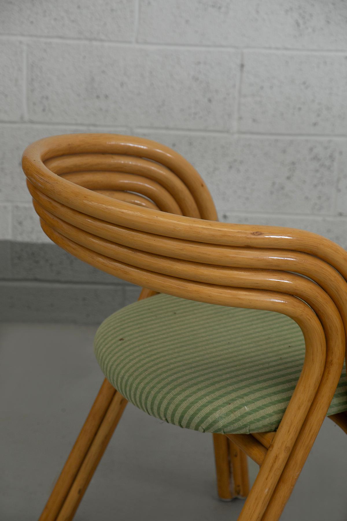 Six curved bamboo chairs by Axel Enthoven for Rohe in vendita 1