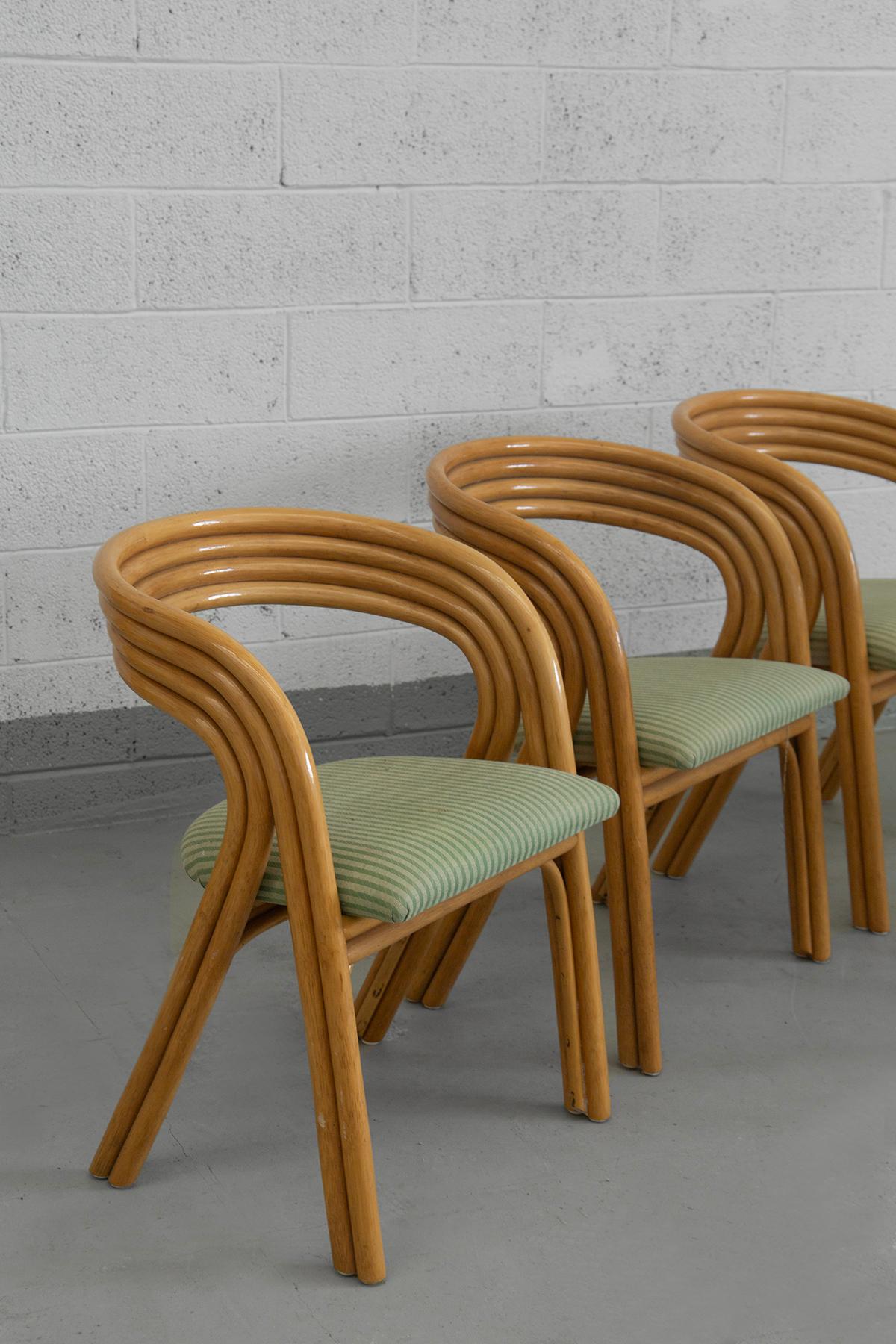 Six curved bamboo chairs by Axel Enthoven for Rohe in vendita 2