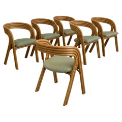 Six curved bamboo chairs by Axel Enthoven for Rohe