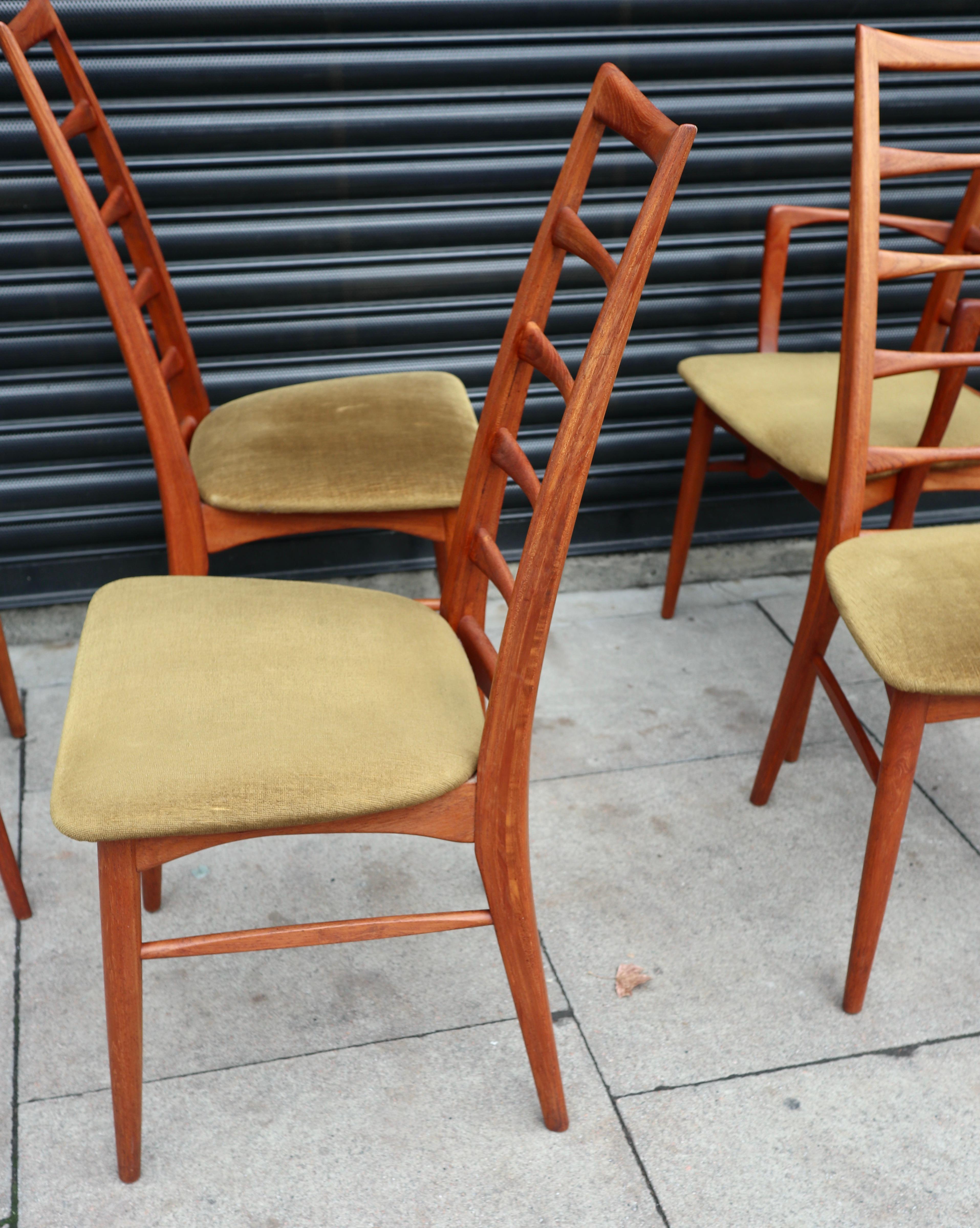 Six Danish 1960s 'Lis' Model teak dining chairs by Niels Koefoed for Hornslet  For Sale 4