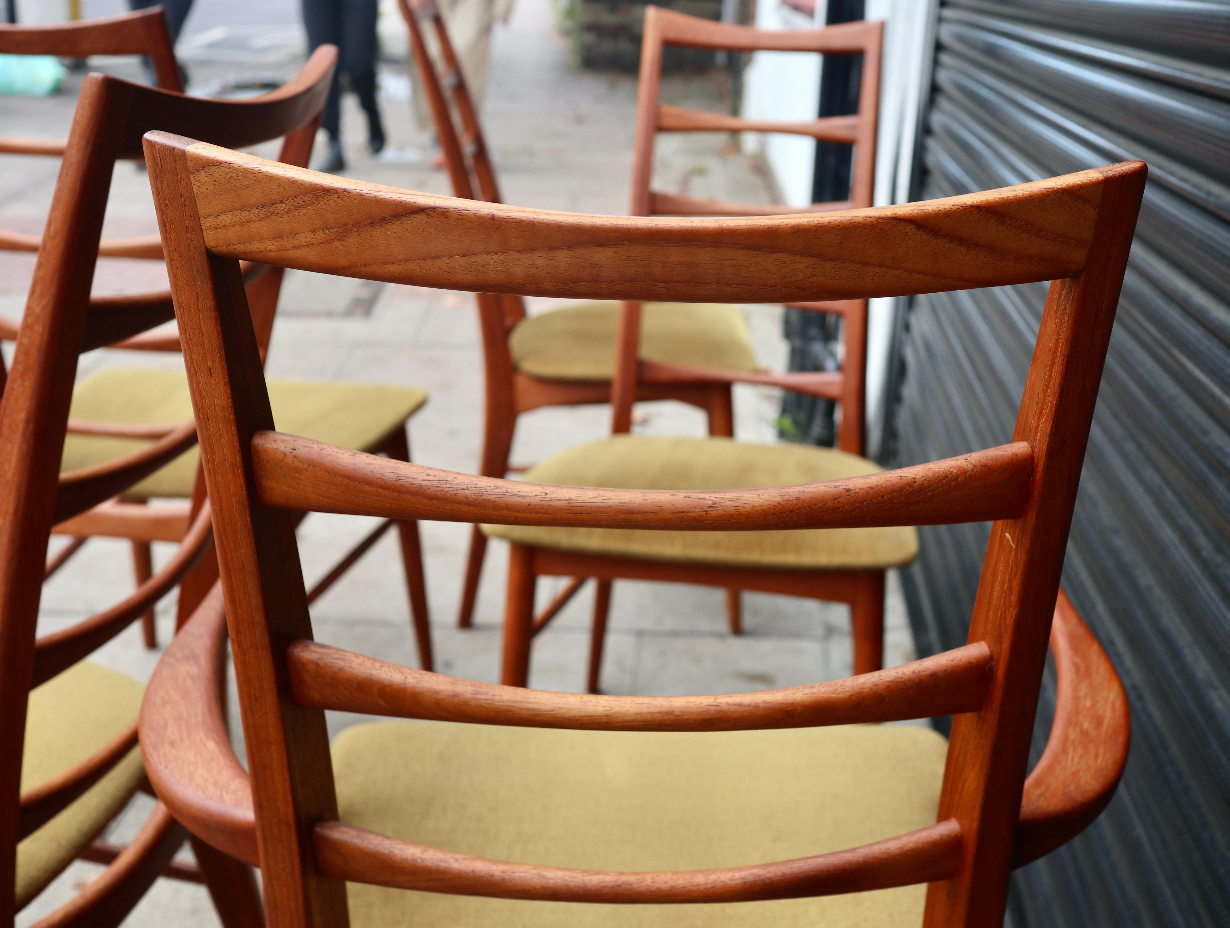 Six Danish 1960s 'Lis' Model teak dining chairs by Niels Koefoed for Hornslet  For Sale 5