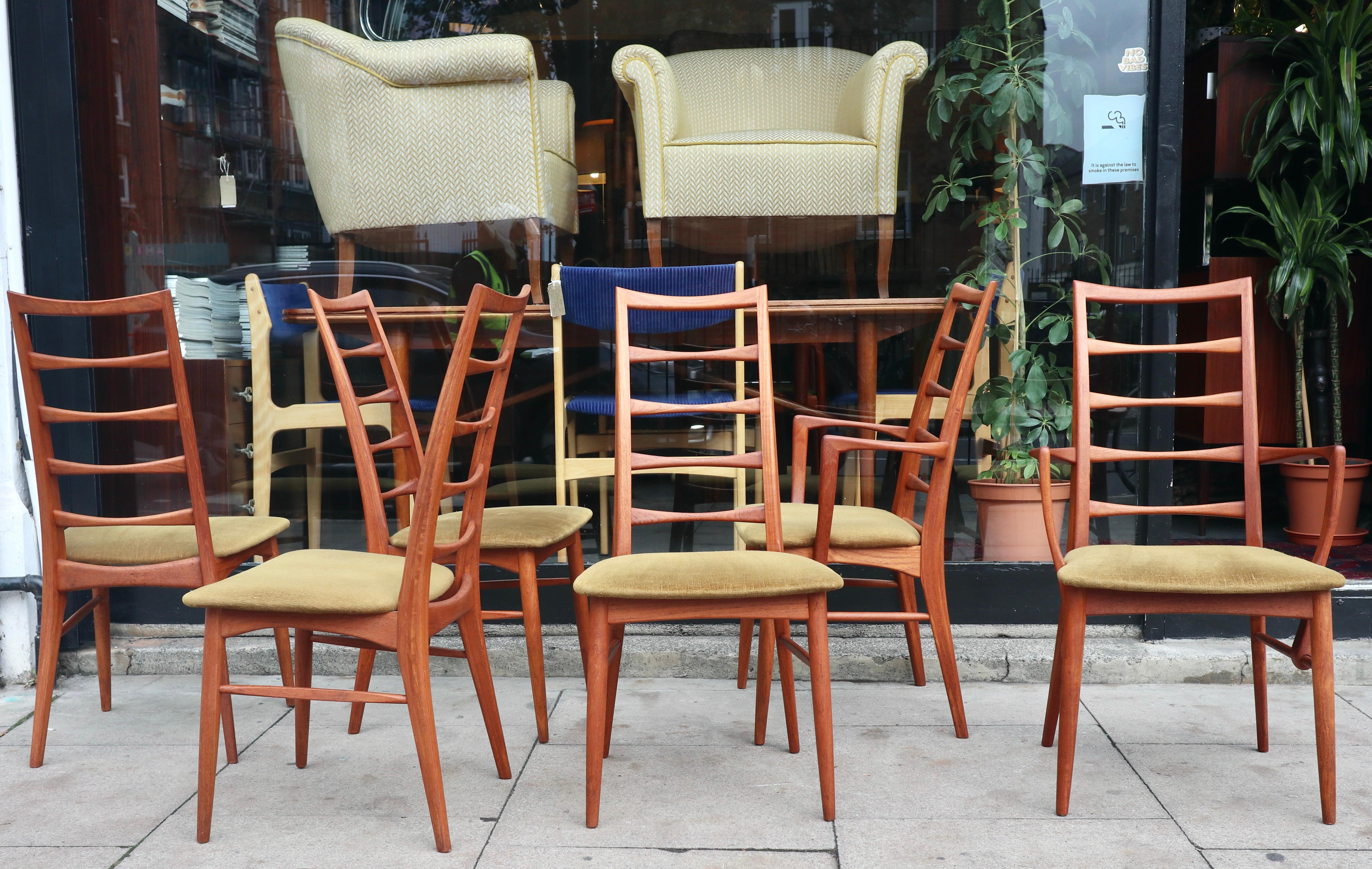 Six Danish 1960s 'Lis' Model teak dining chairs by Niels Koefoed for Hornslet  For Sale 7