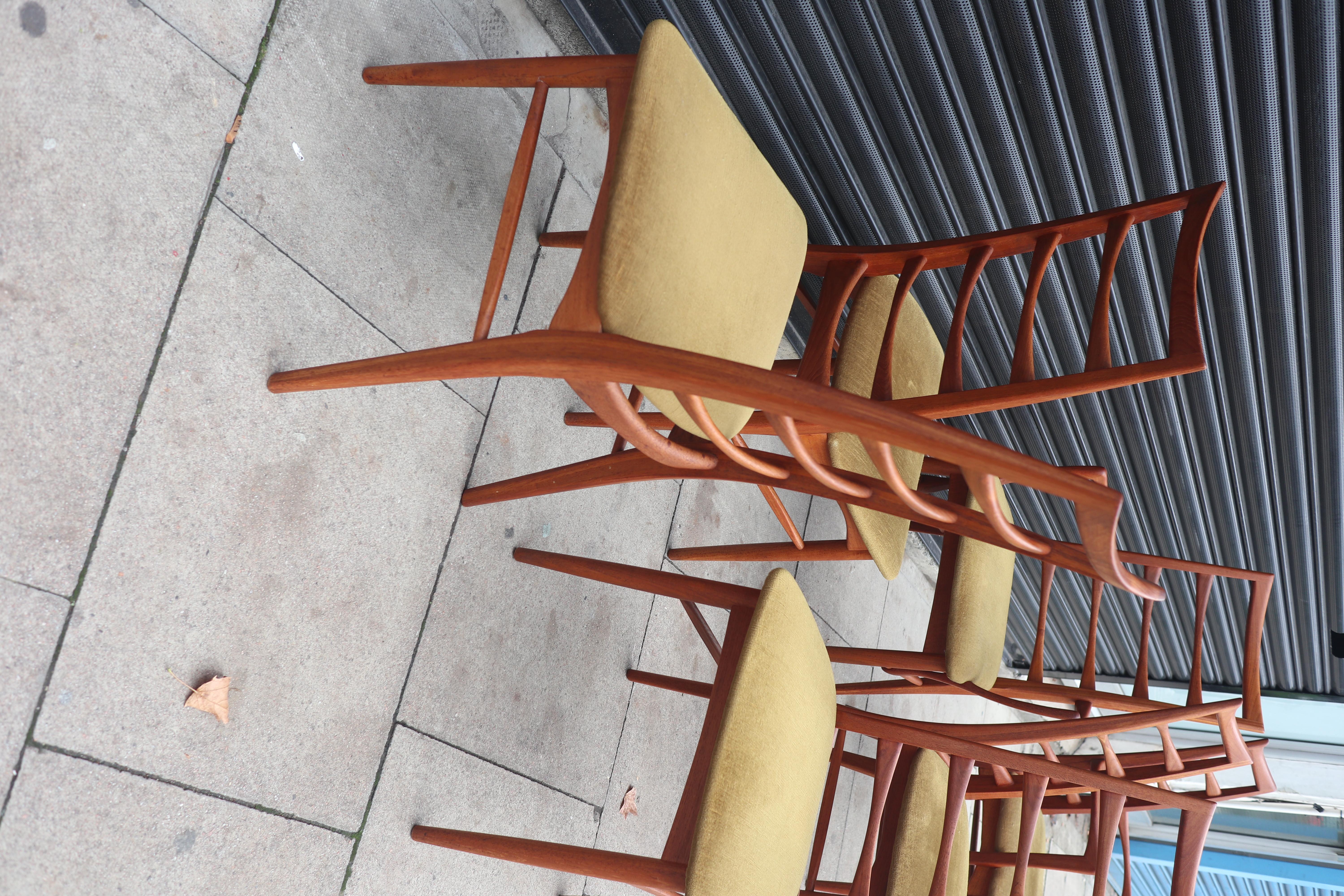 Six Danish 1960s 'Lis' Model teak dining chairs by Niels Koefoed for Hornslet  For Sale 9