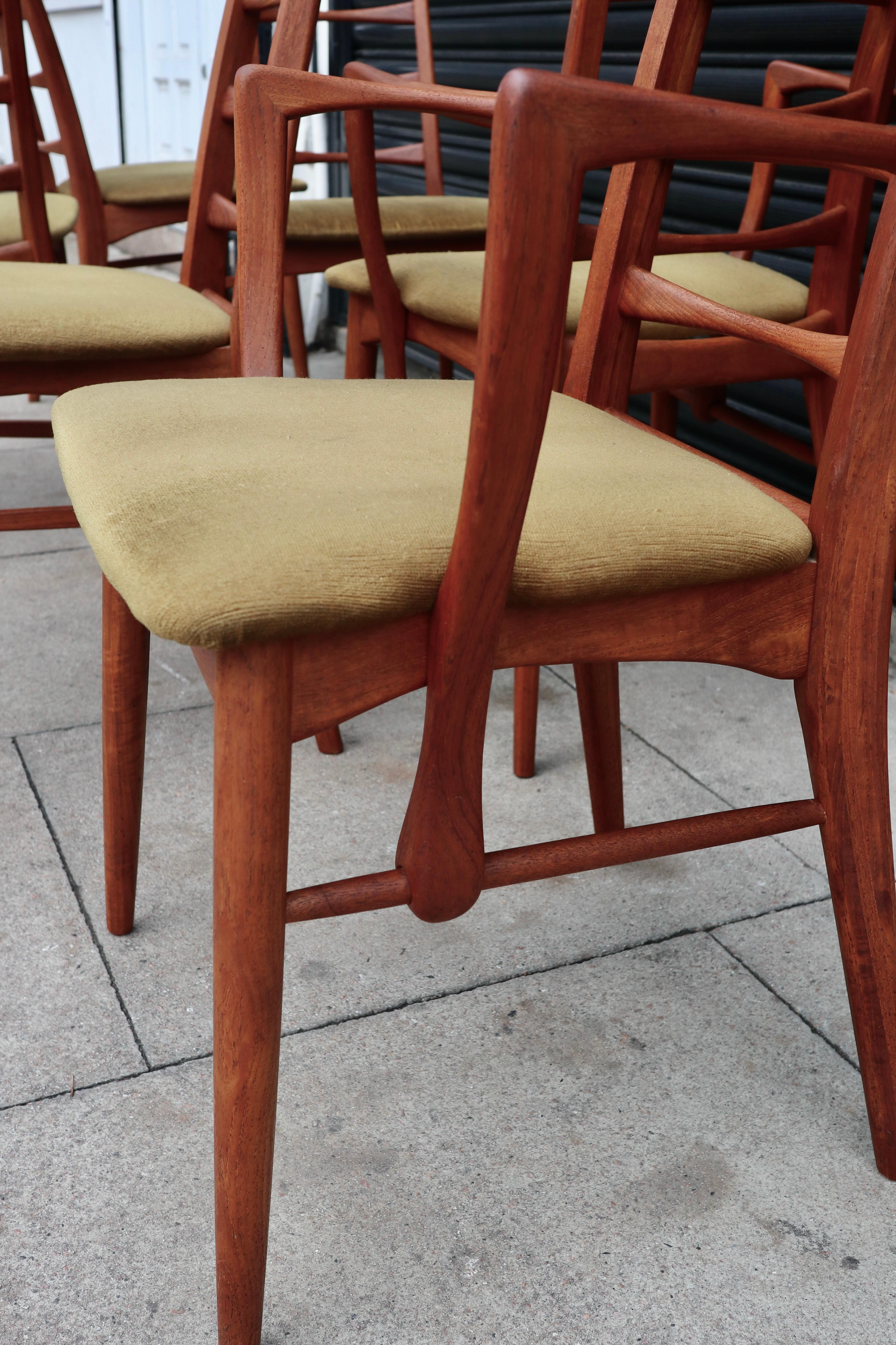 Six Danish 1960s 'Lis' Model teak dining chairs by Niels Koefoed for Hornslet  For Sale 10