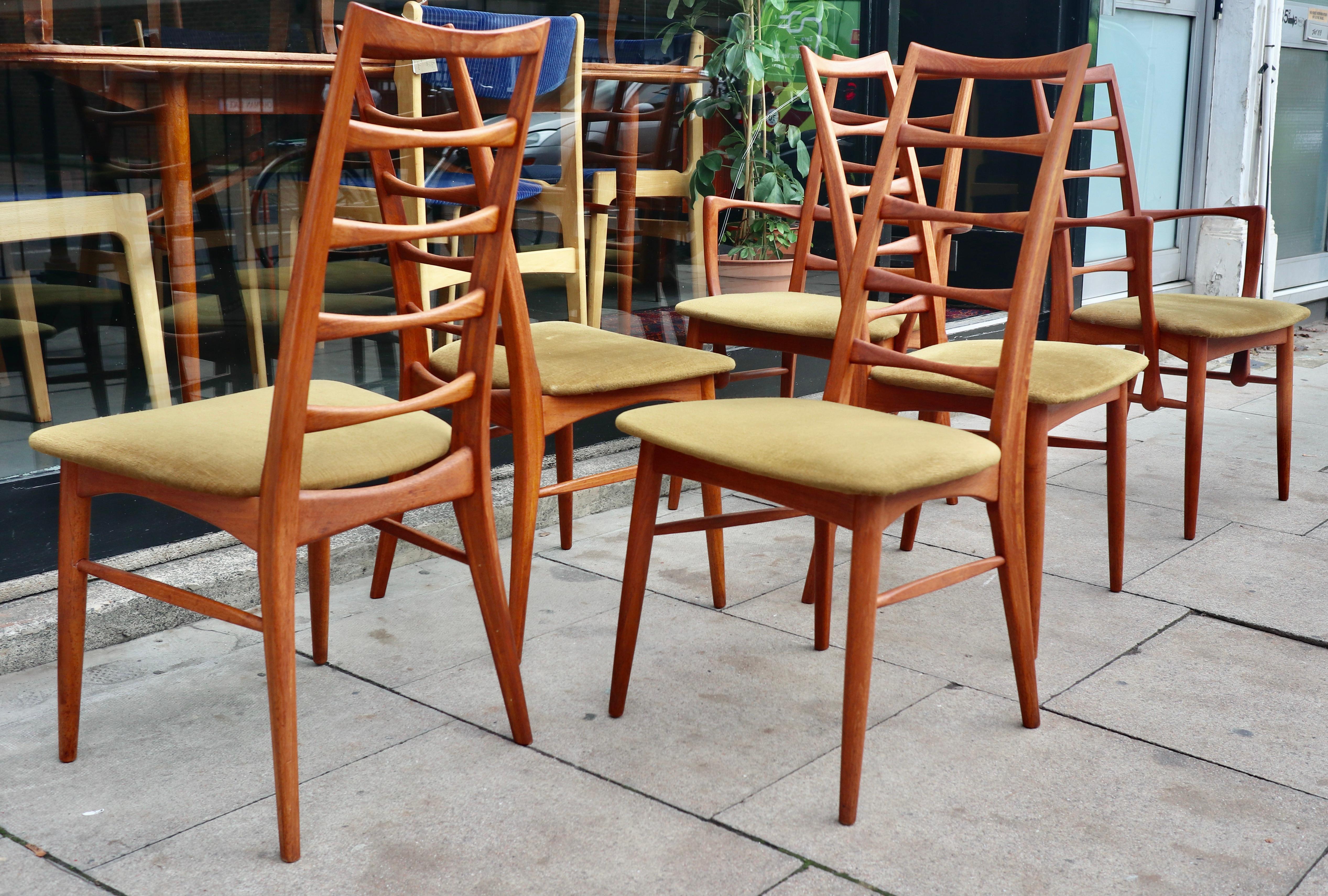 Six Danish 1960s 'Lis' Model teak dining chairs by Niels Koefoed for Hornslet  For Sale 3