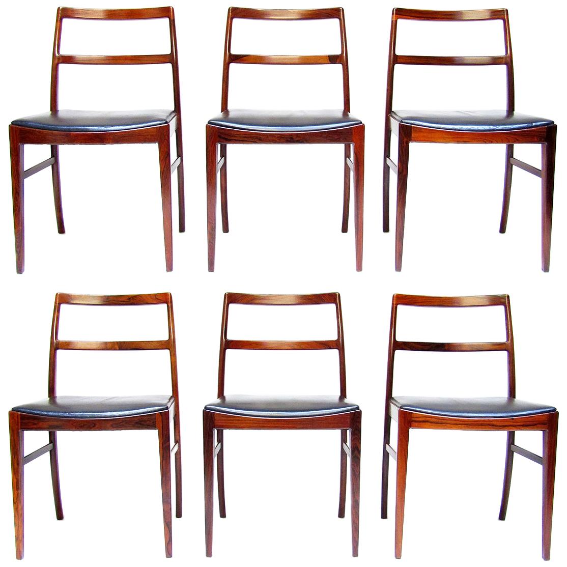 Six Danish "430" Dining Chairs in Rosewood by Arne Vodder for Sibast