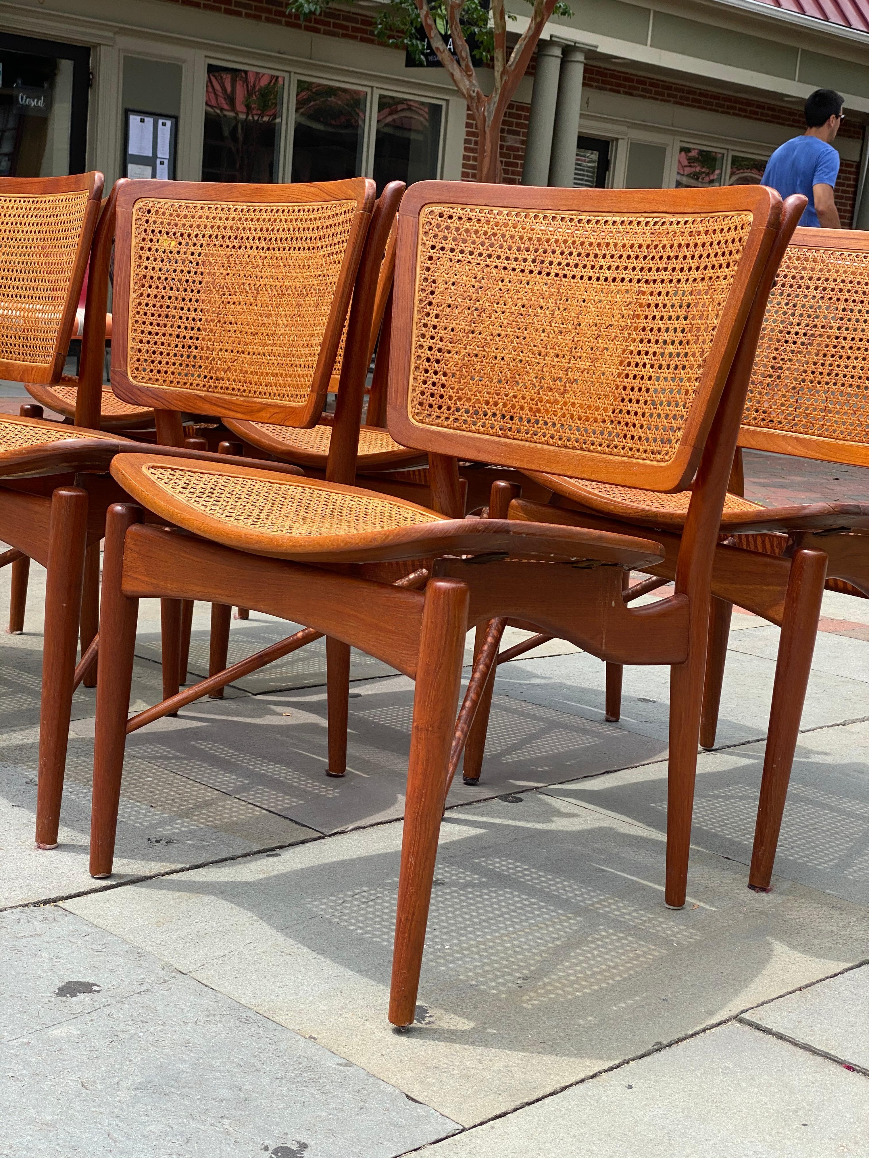 Six Danish Finn Juhl For Baker Dining Room Chairs, 1960s In Good Condition In Haddonfield, NJ