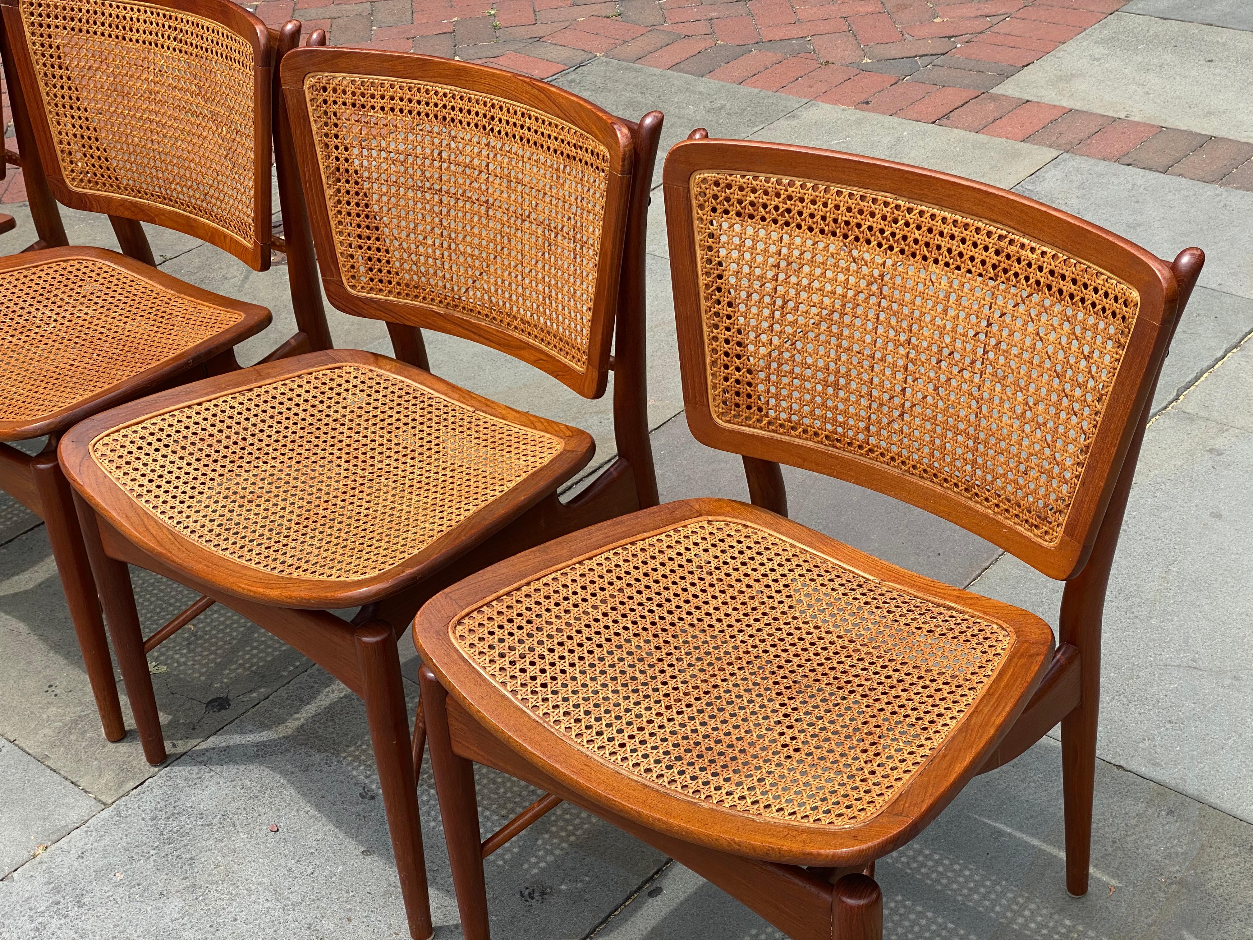 20th Century Six Danish Finn Juhl For Baker Dining Room Chairs, 1960s