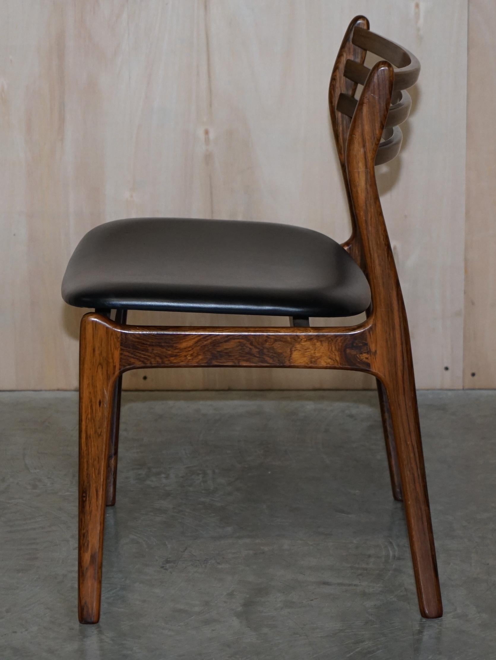 Six Danish Hardwood P.E Jorgensen Farso Stolefabrik Mid Century Dining Chairs 6 5