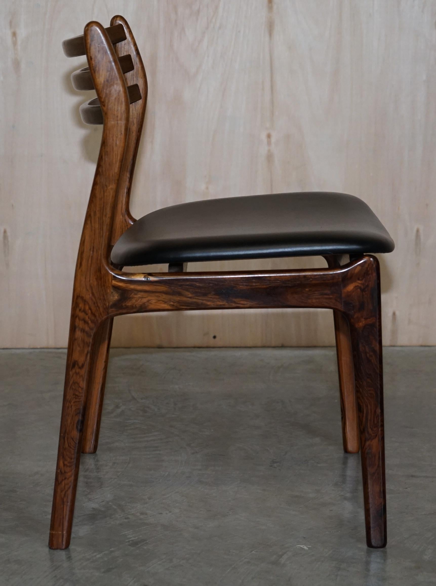 Six Danish Hardwood P.E Jorgensen Farso Stolefabrik Mid Century Dining Chairs 6 1