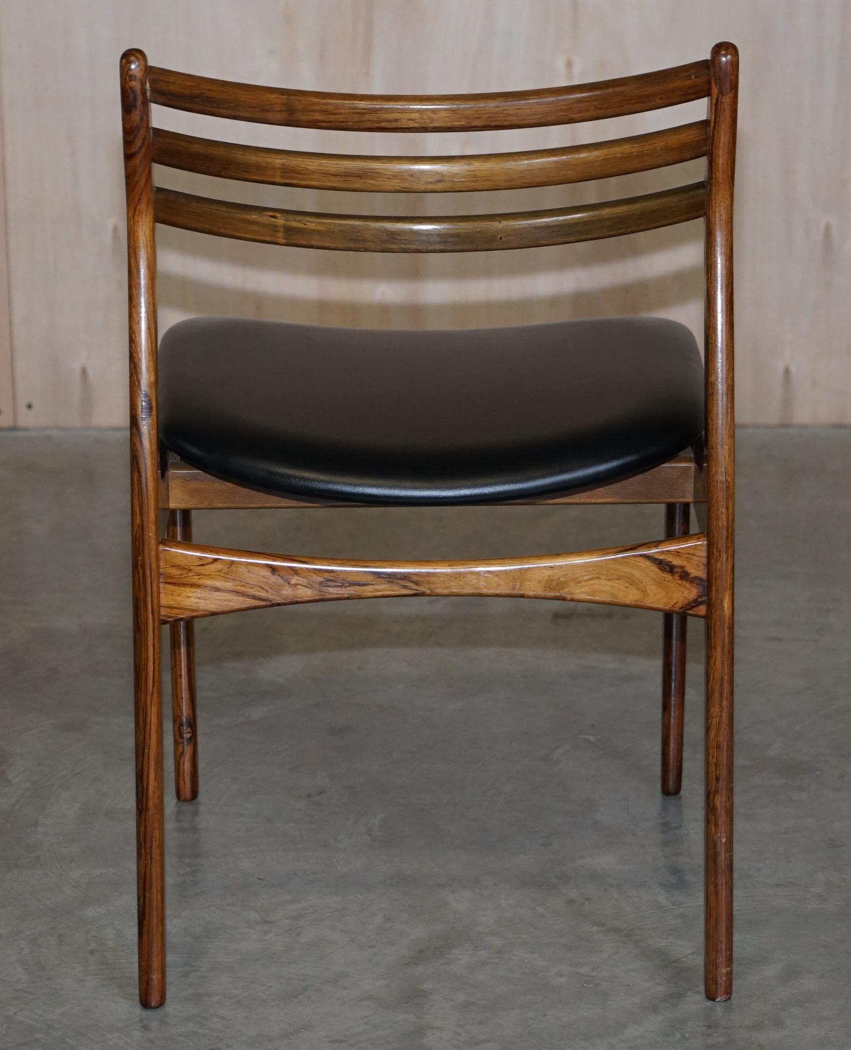 Six Danish Hardwood P.E Jorgensen Farso Stolefabrik Mid Century Dining Chairs 6 3