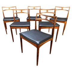 Six Danish Mid-Century Modern Rosewood Chairs Model 94 by Johnannes Andersen