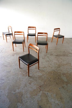 Sei sedie da pranzo danesi in teak della metà del secolo scorso di Gustav Bahus Alf Aarseth