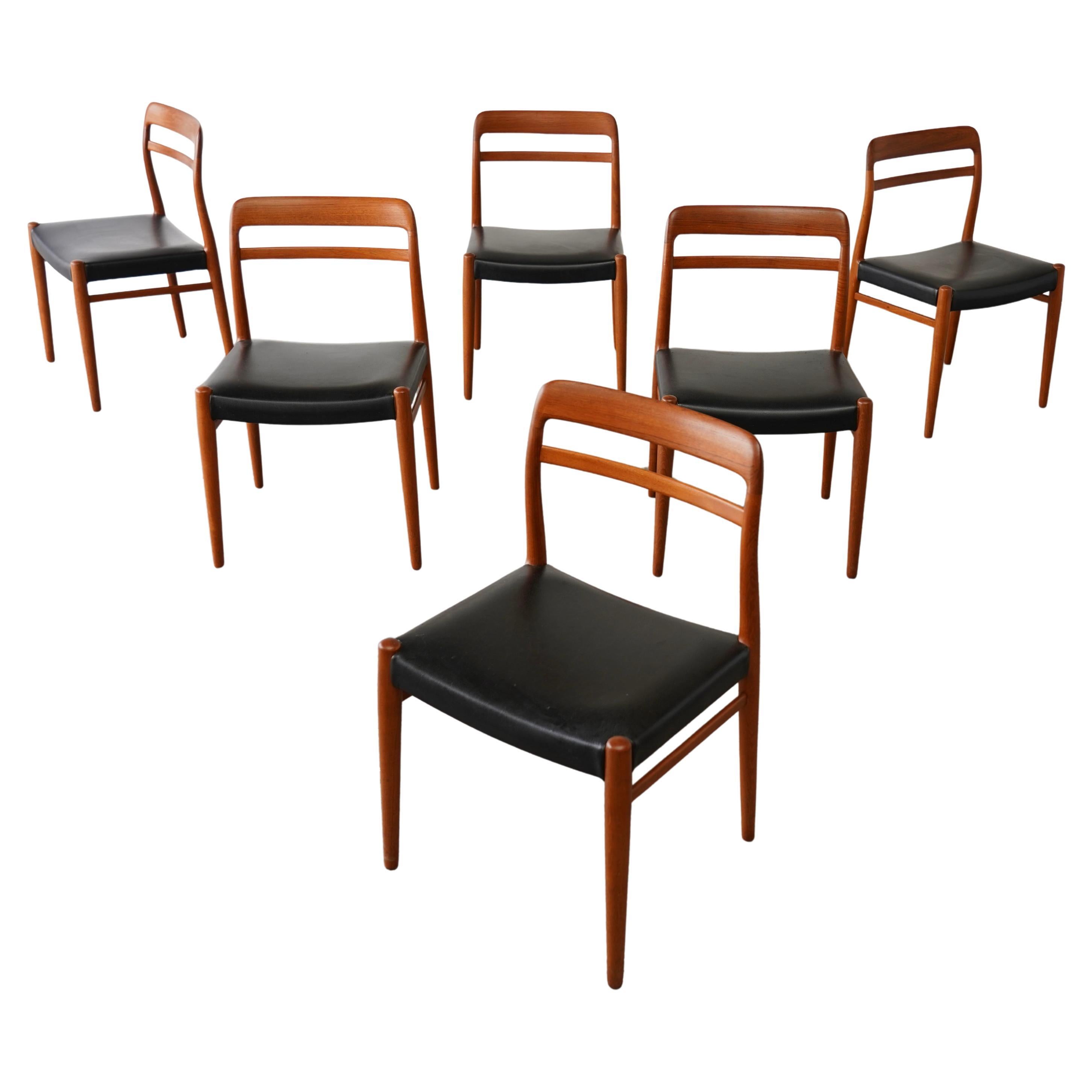 Six Danish Mid-Century Modern Teak Dining Chairs by Gustav Bahus Alf Aarseth