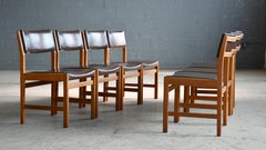 Sechs dänische Mid-Mod-Esszimmerstühle aus schokoladenfarbenem Leder von Kurt Ostervig