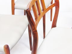 Six chaises danoises modèle 79 en bois de rose par Niels Moller, vers 1960