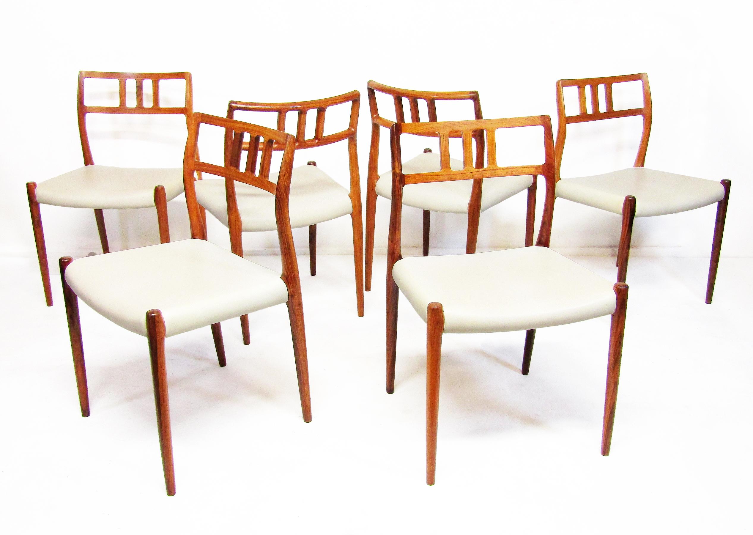 Sechs dänische Stühle „Modell 79“ aus Palisanderholz von Niels Moller, um 1960 (Moderne der Mitte des Jahrhunderts)