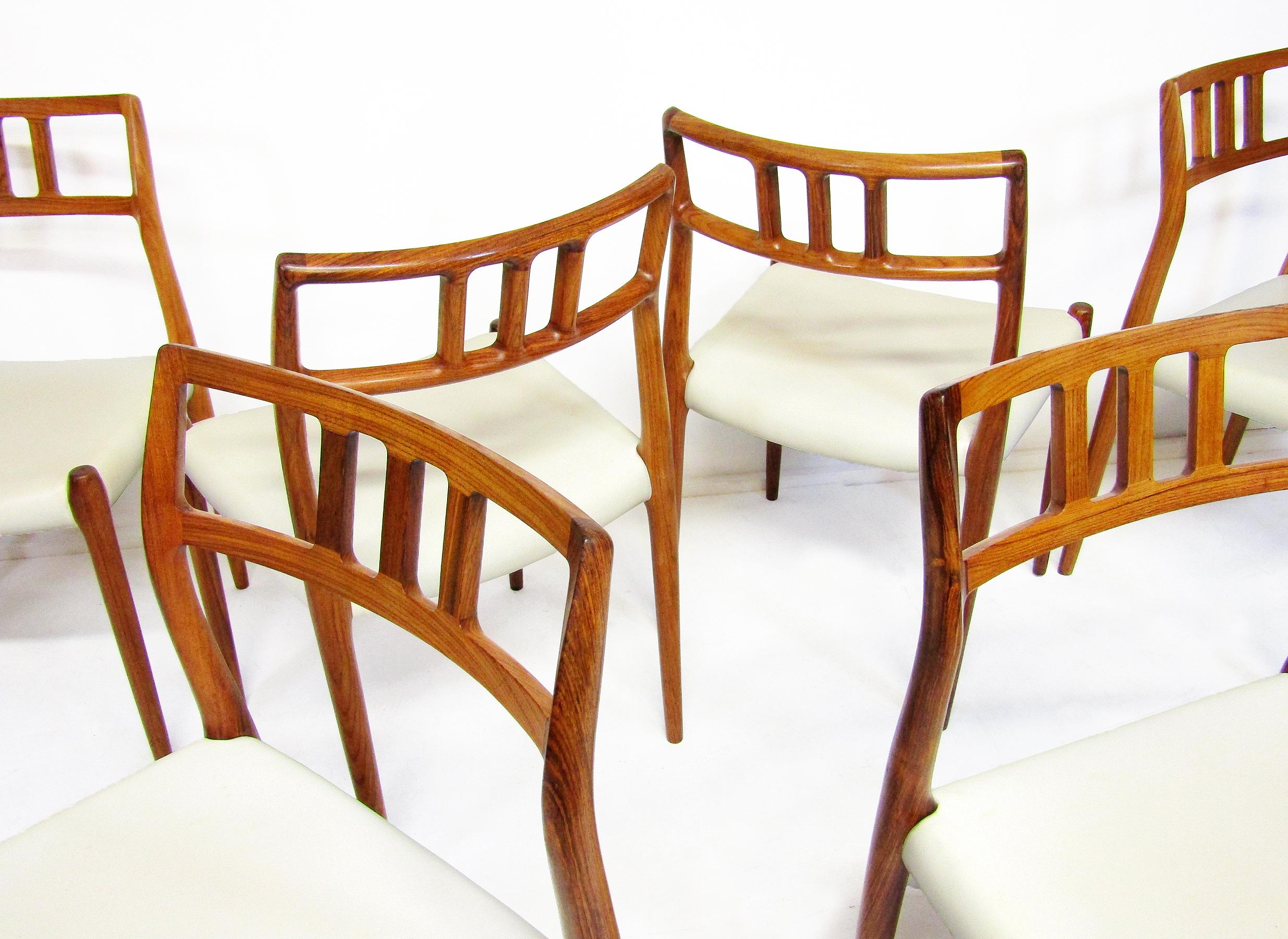 Sechs dänische Stühle „Modell 79“ aus Palisanderholz von Niels Moller, um 1960 (Dänisch)