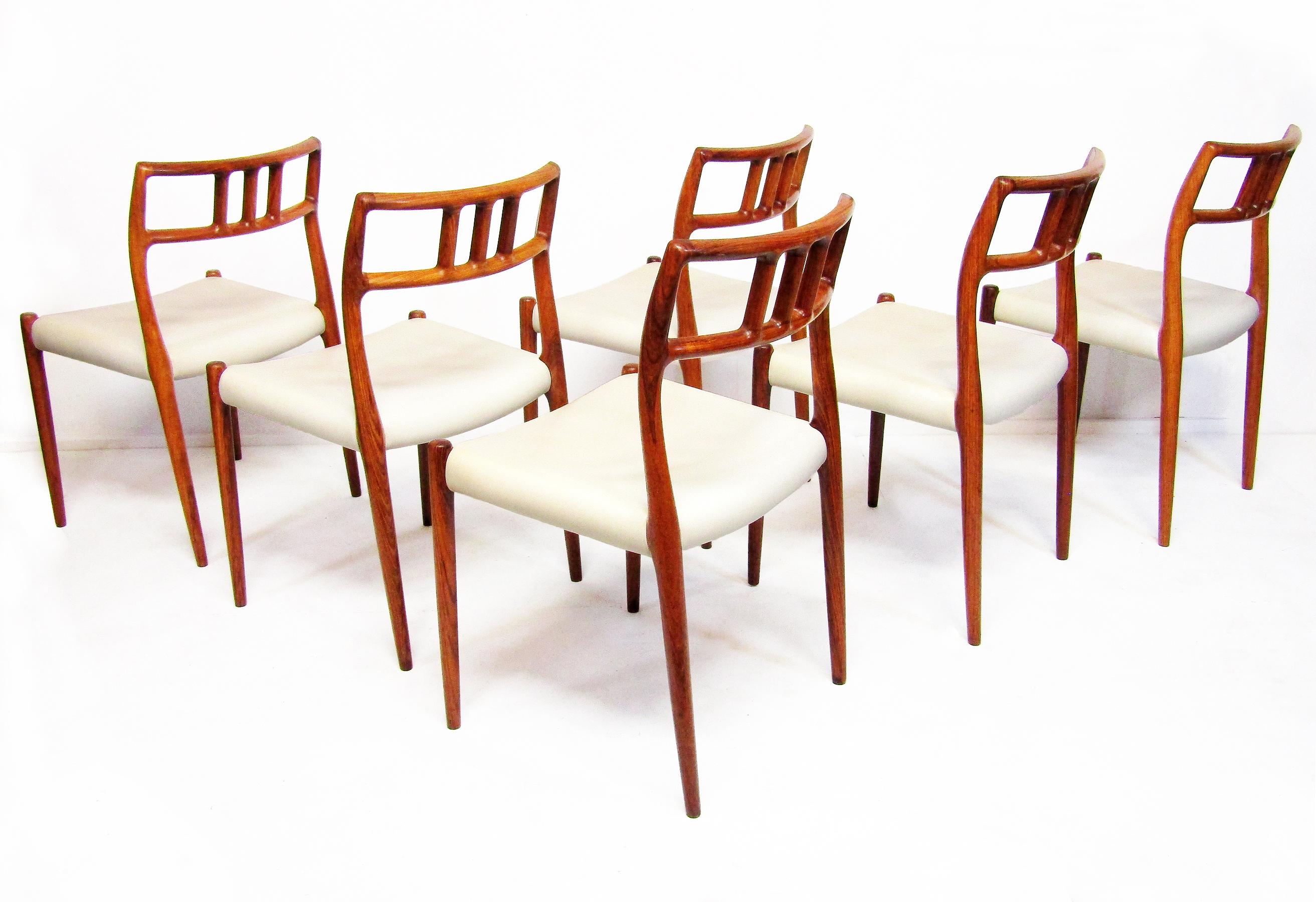 Sechs dänische Stühle „Modell 79“ aus Palisanderholz von Niels Moller, um 1960 (Hartholz)