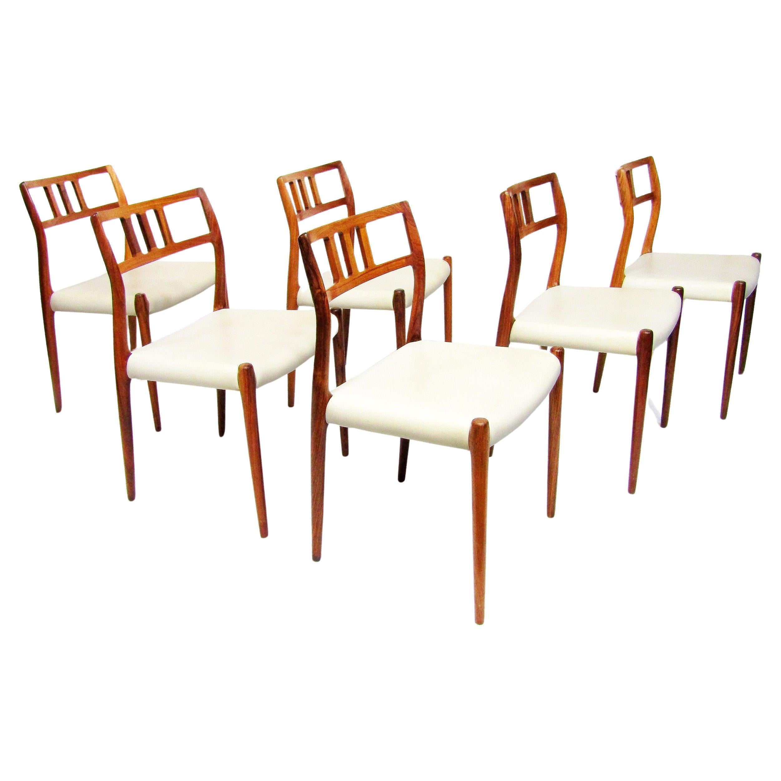 Six Danish "Model 79" Chairs In Rosewood by Niels Moller, c. 1960 For Sale