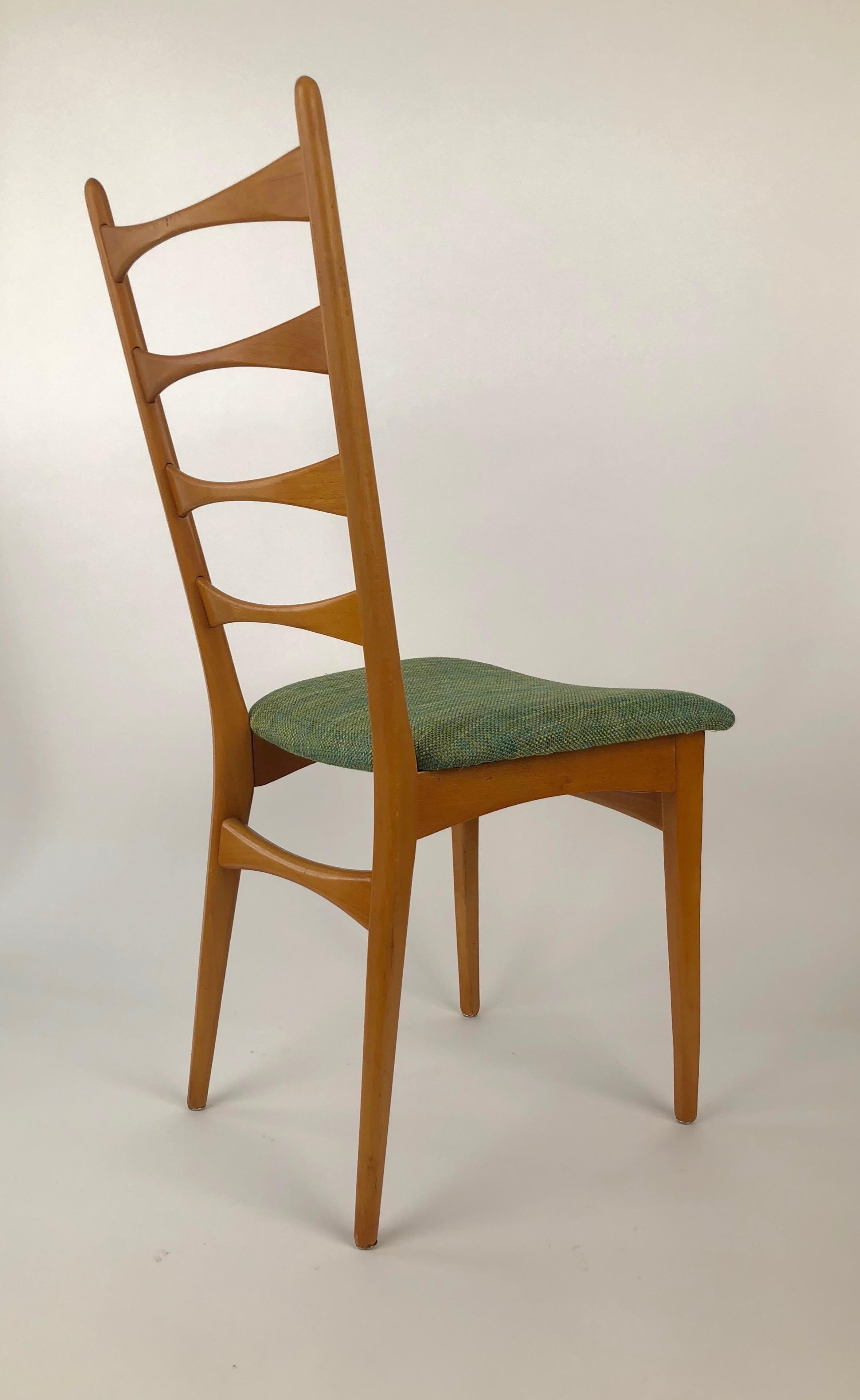 Six Danish Modern Midcentury Ladder Back Dinning Chairs For Sale 7