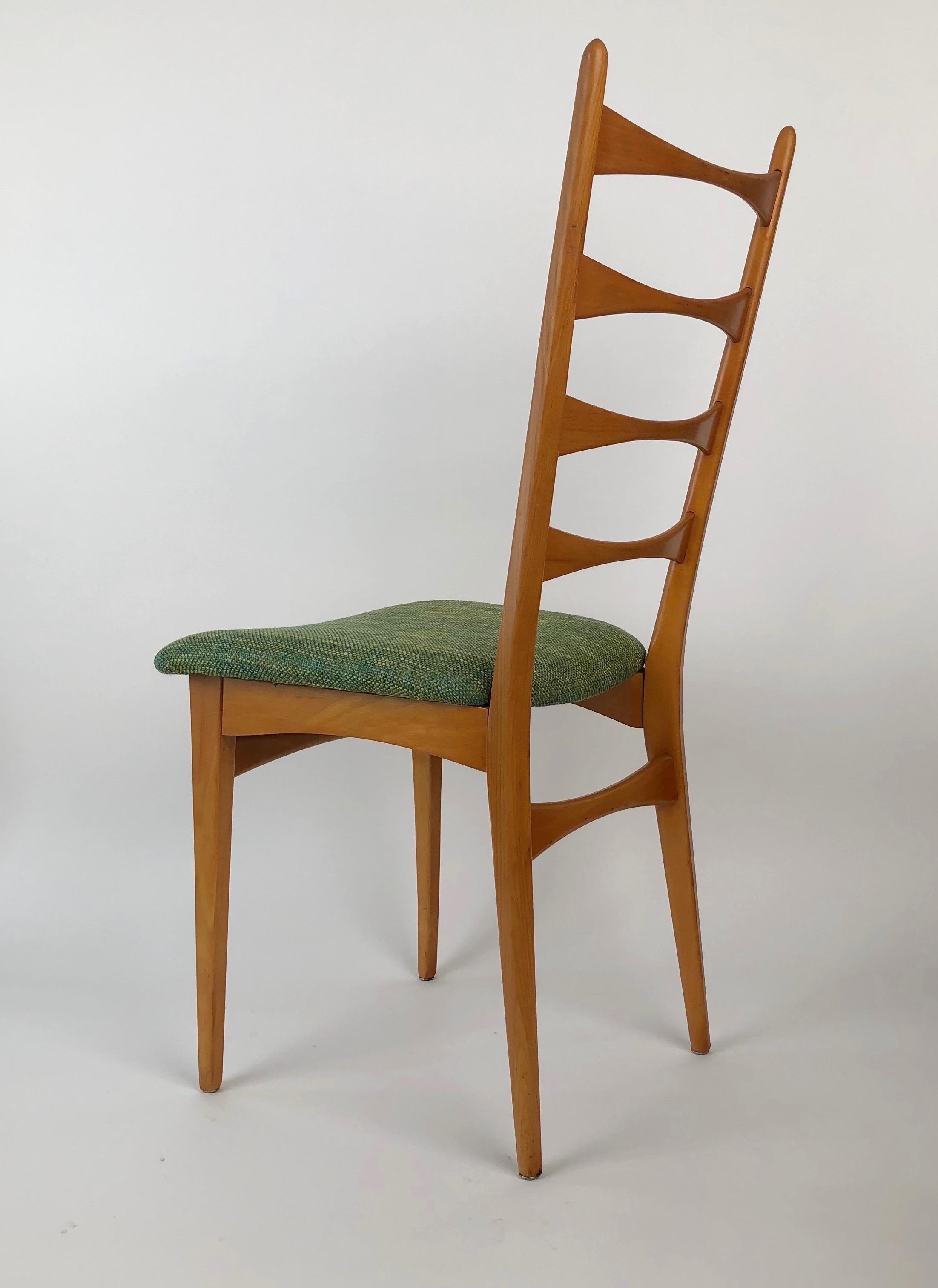 Six Danish Modern Midcentury Ladder Back Dinning Chairs For Sale 9