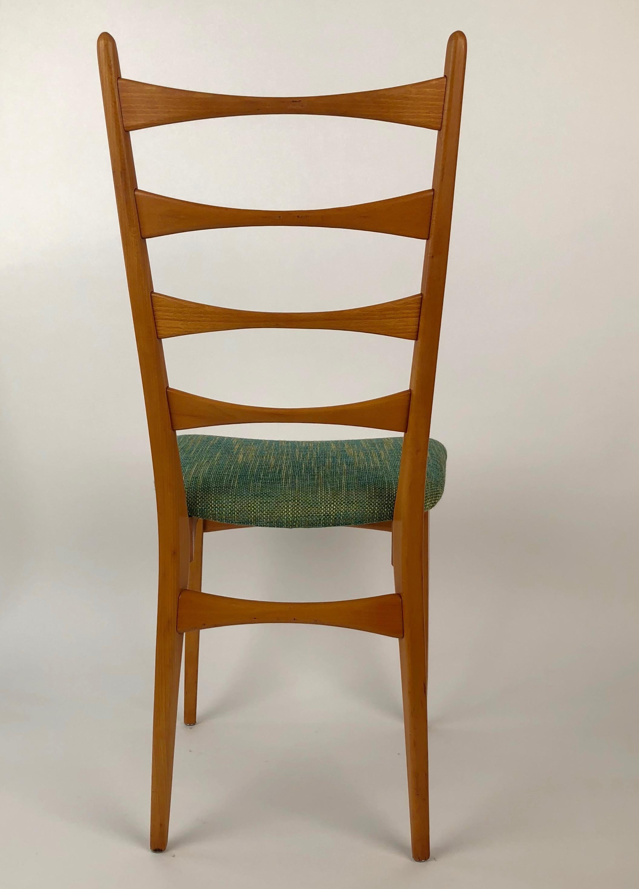 Six Danish Modern Midcentury Ladder Back Dinning Chairs For Sale 10