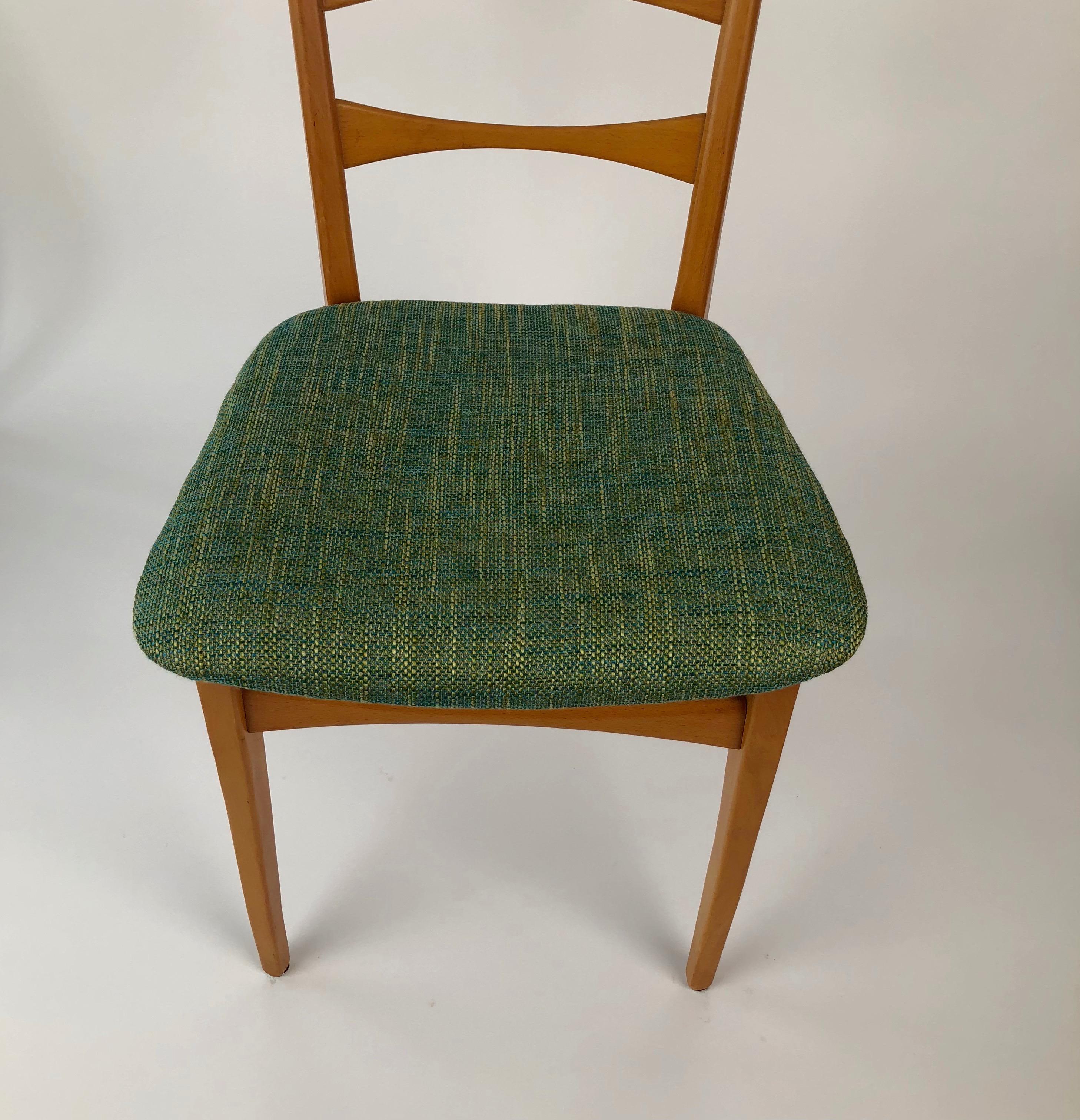 Six Danish Modern Midcentury Ladder Back Dinning Chairs For Sale 11