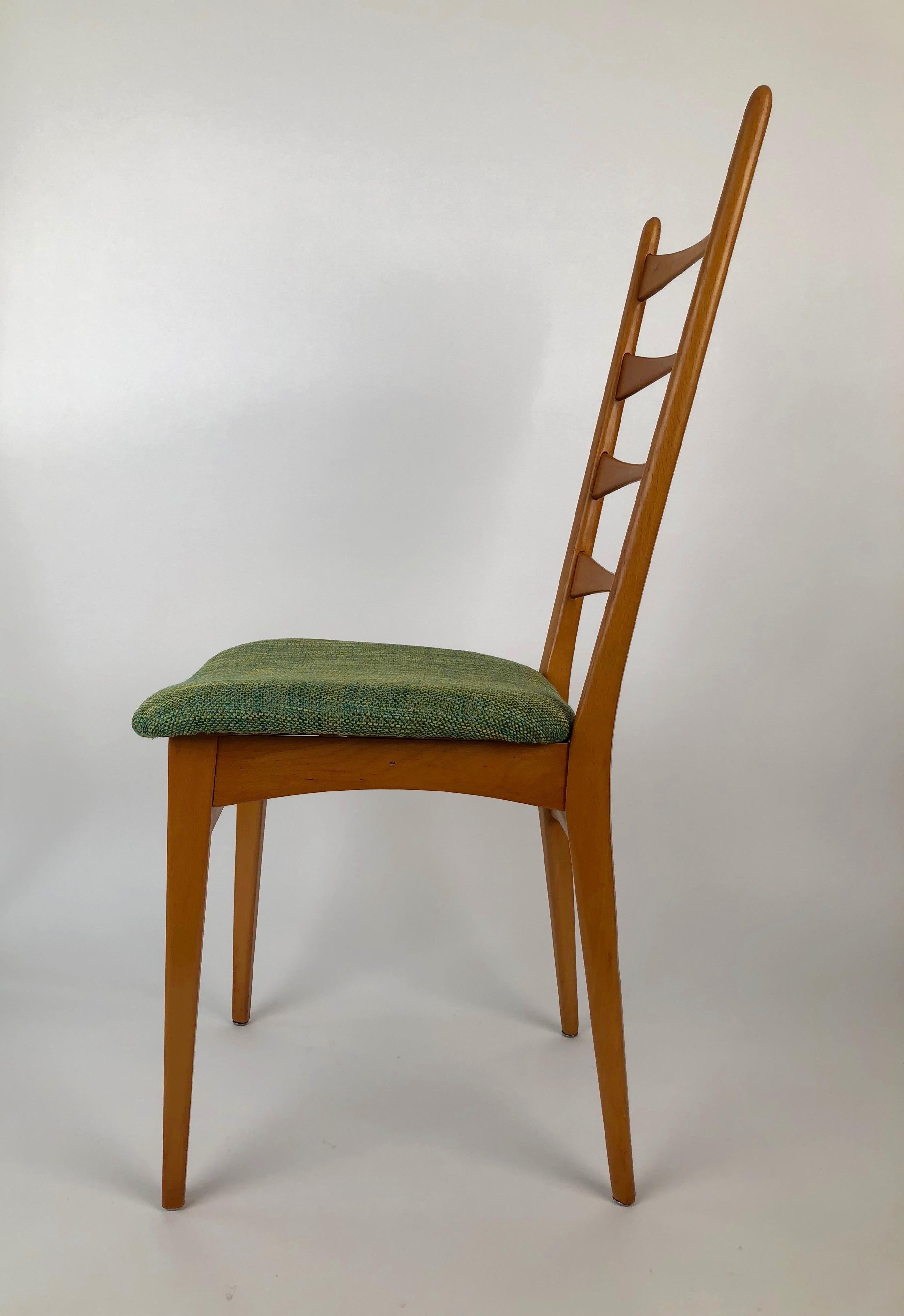 Six Danish Modern Midcentury Ladder Back Dinning Chairs For Sale 4