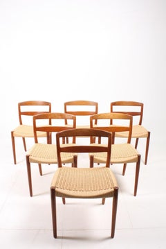 Six Danish Modern Side Chairs in Teak by Willy Beck