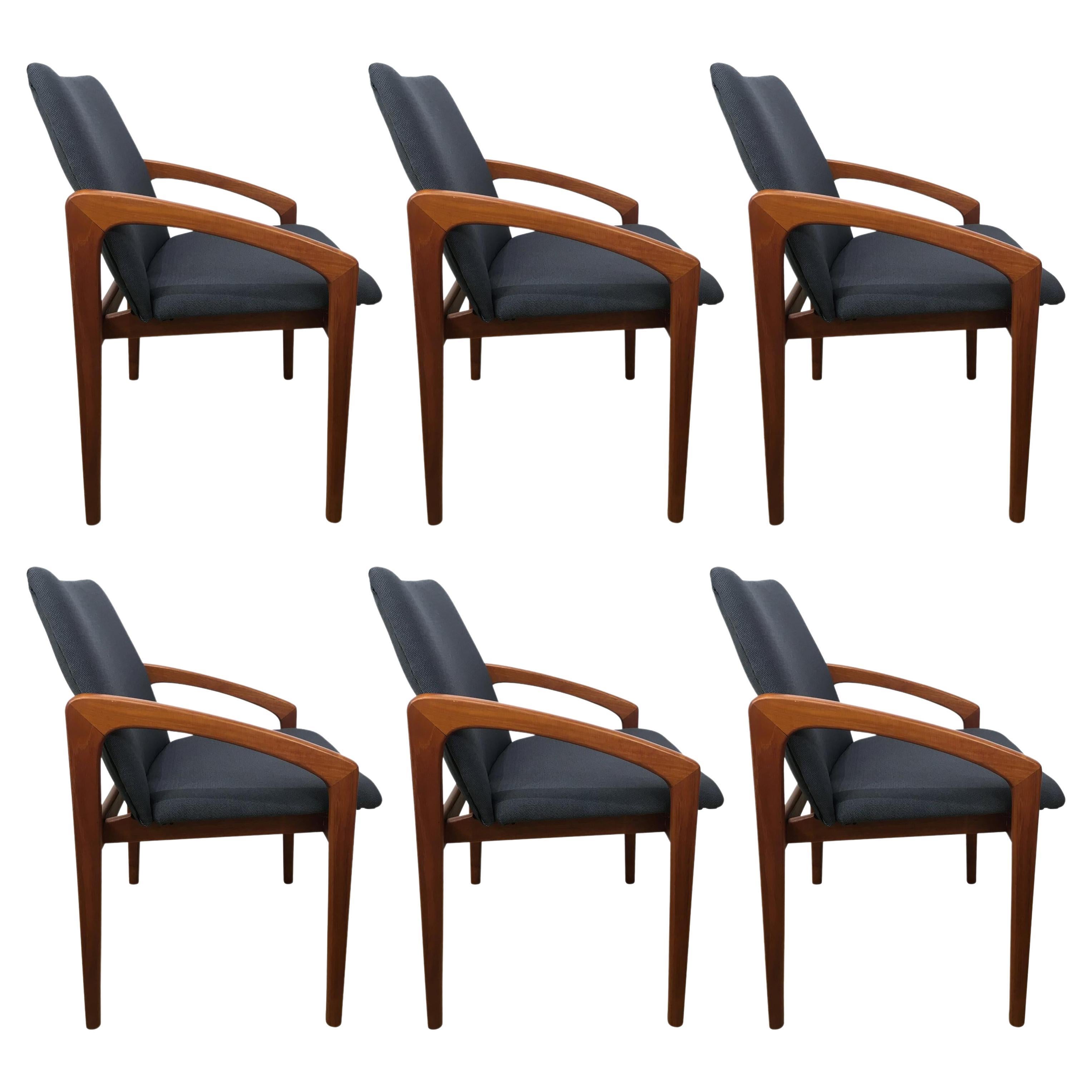 Danish Modern Teak Dining Chairs by Harbo Solvsten and Knud Andersen at