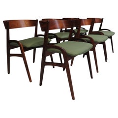 Six Danish Rosewood Curved Back Dining Chairs