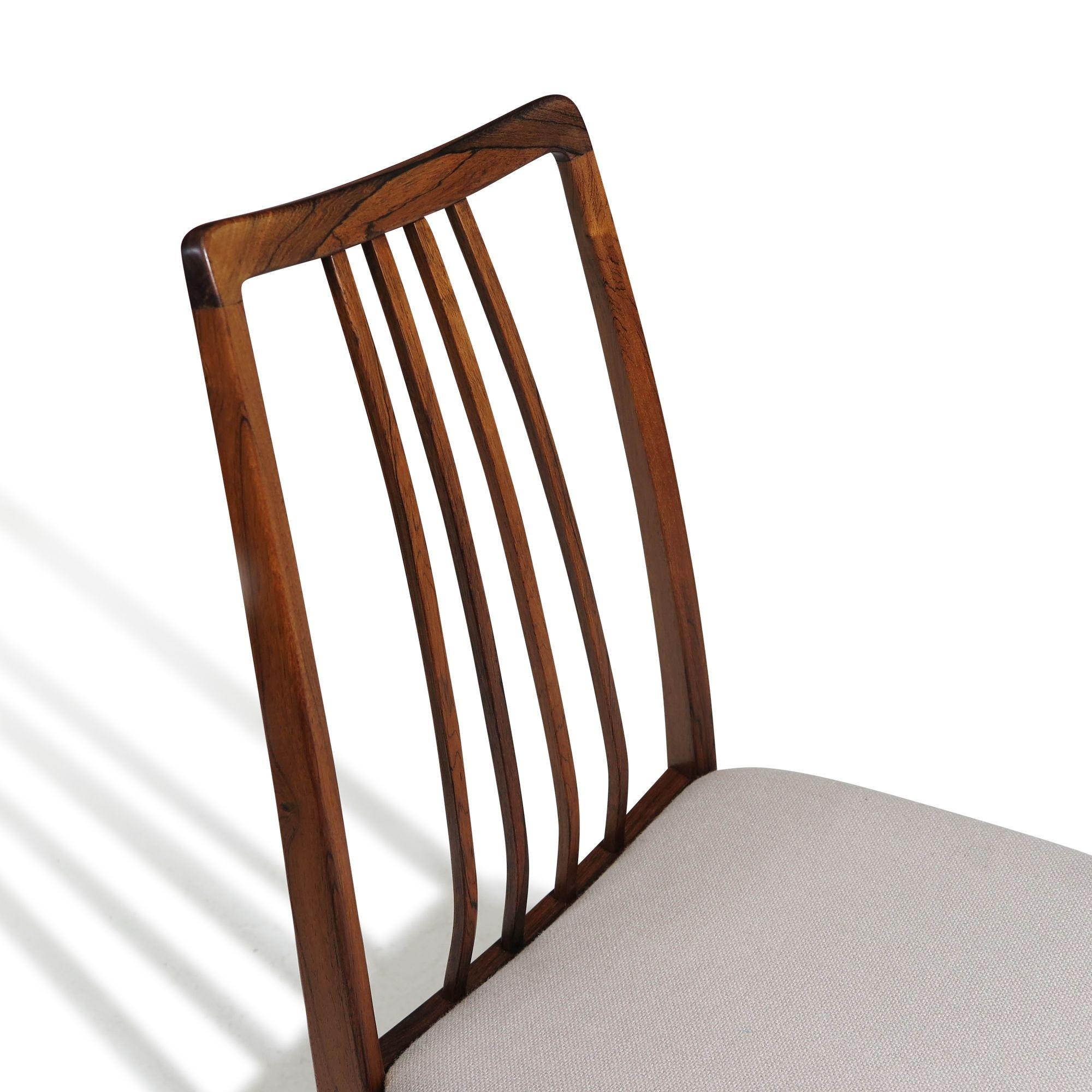 Scandinavian Modern Six Danish Rosewood Dining Chairs For Sale