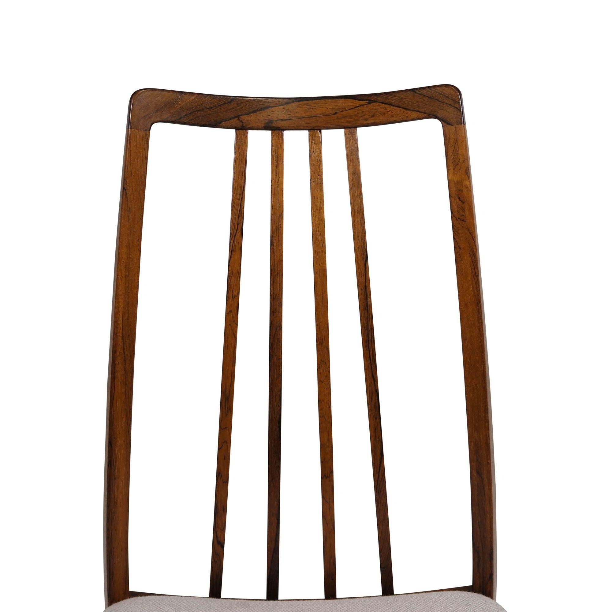 Six Danish Rosewood Dining Chairs In Excellent Condition For Sale In Oakland, CA