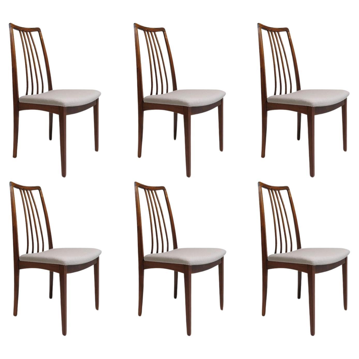 Six chaises de salle à manger danoises en palissandre en vente
