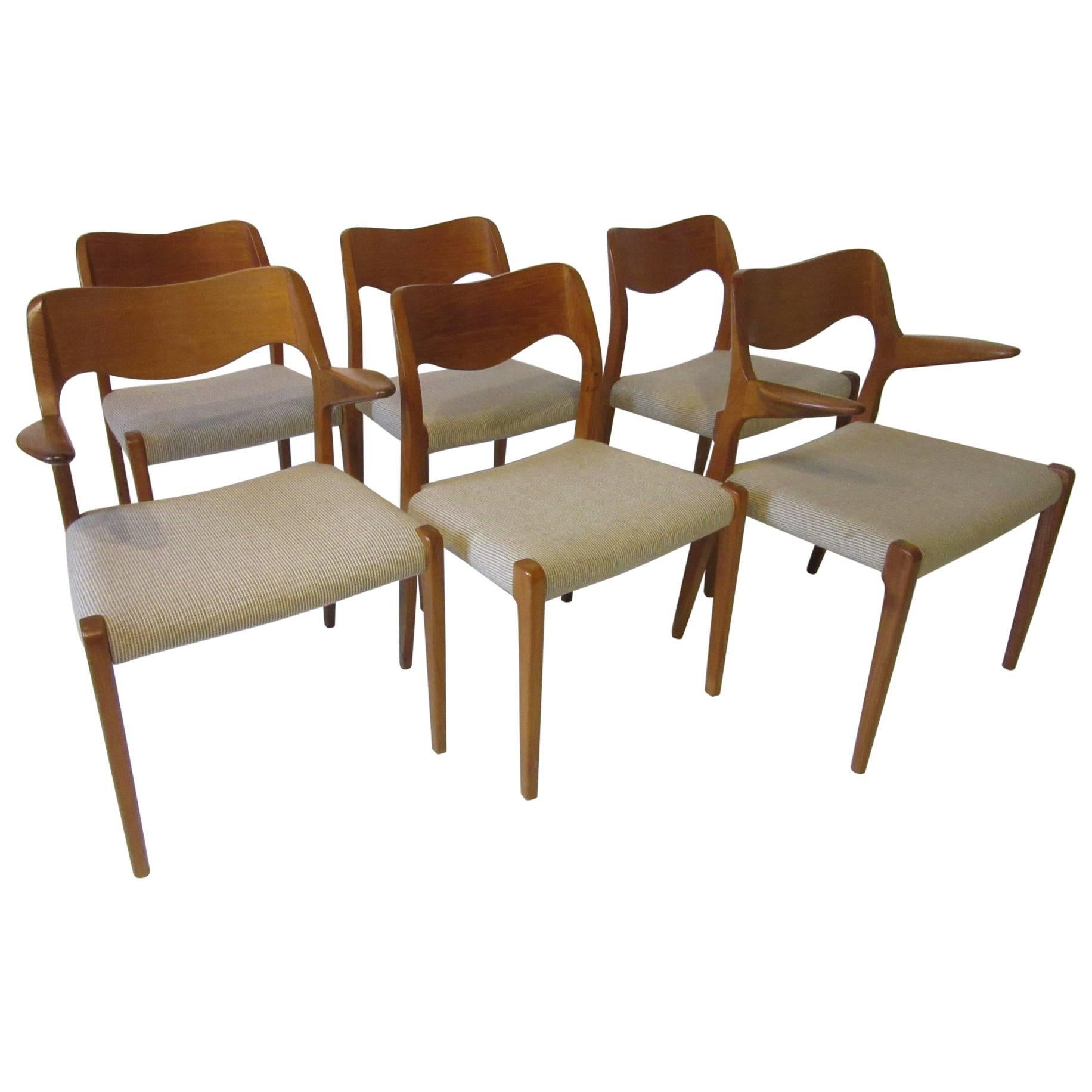 Six Danish Teak Dining Chairs by Niels Otto Moller for J.L. Moller