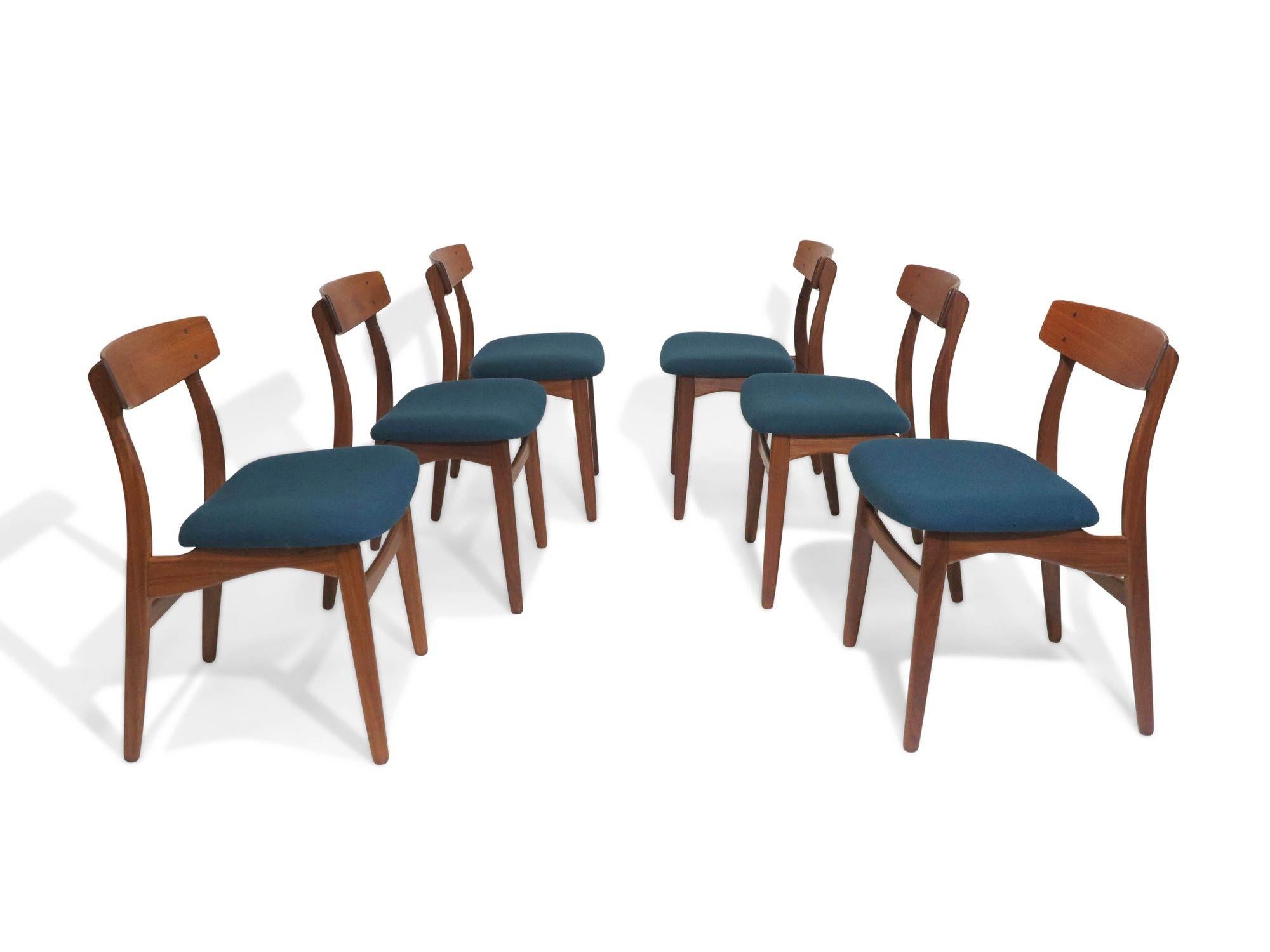 Six Danish Teak Dining Chairs For Sale 3