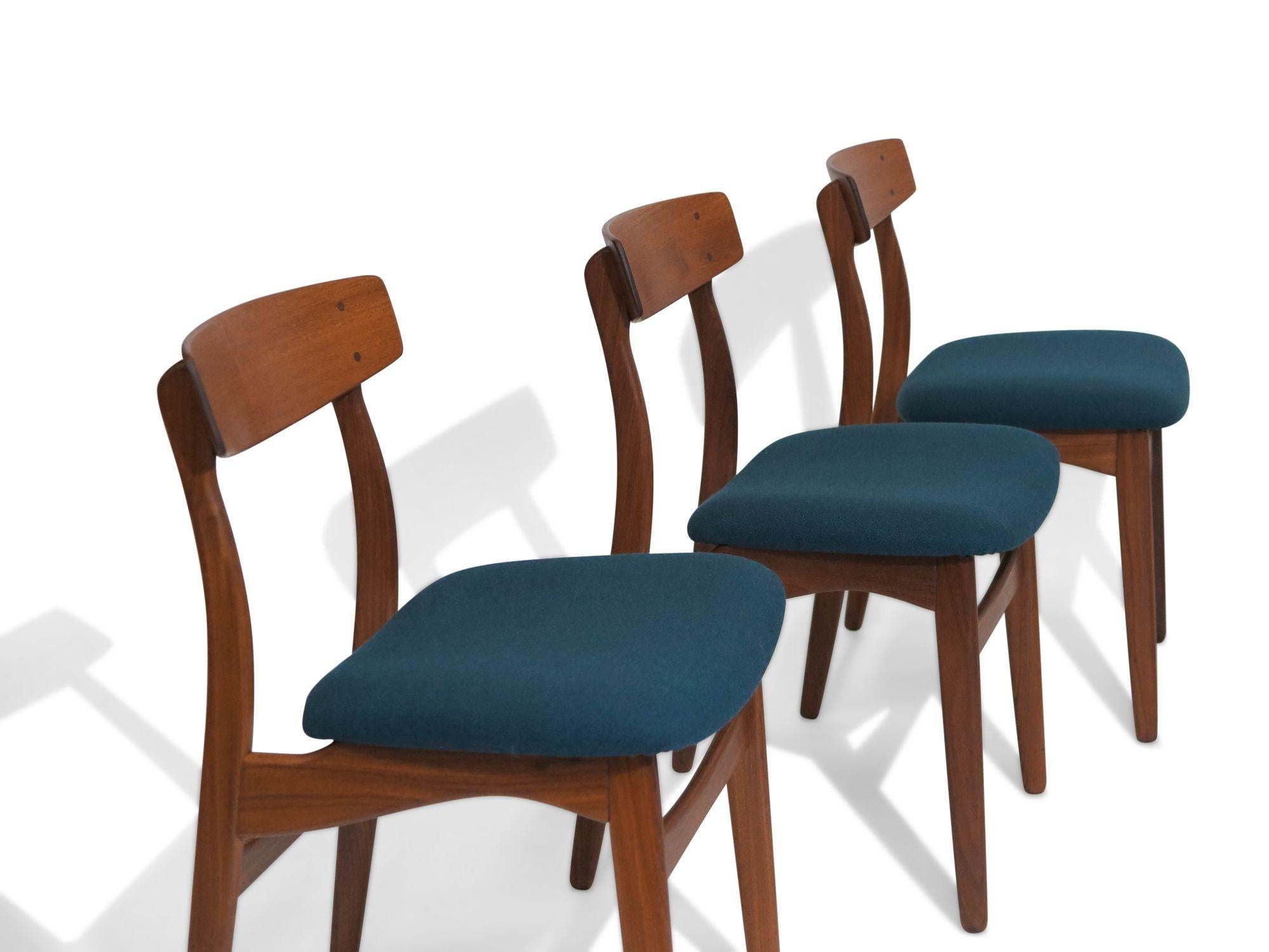 Six Danish Teak Dining Chairs For Sale 4