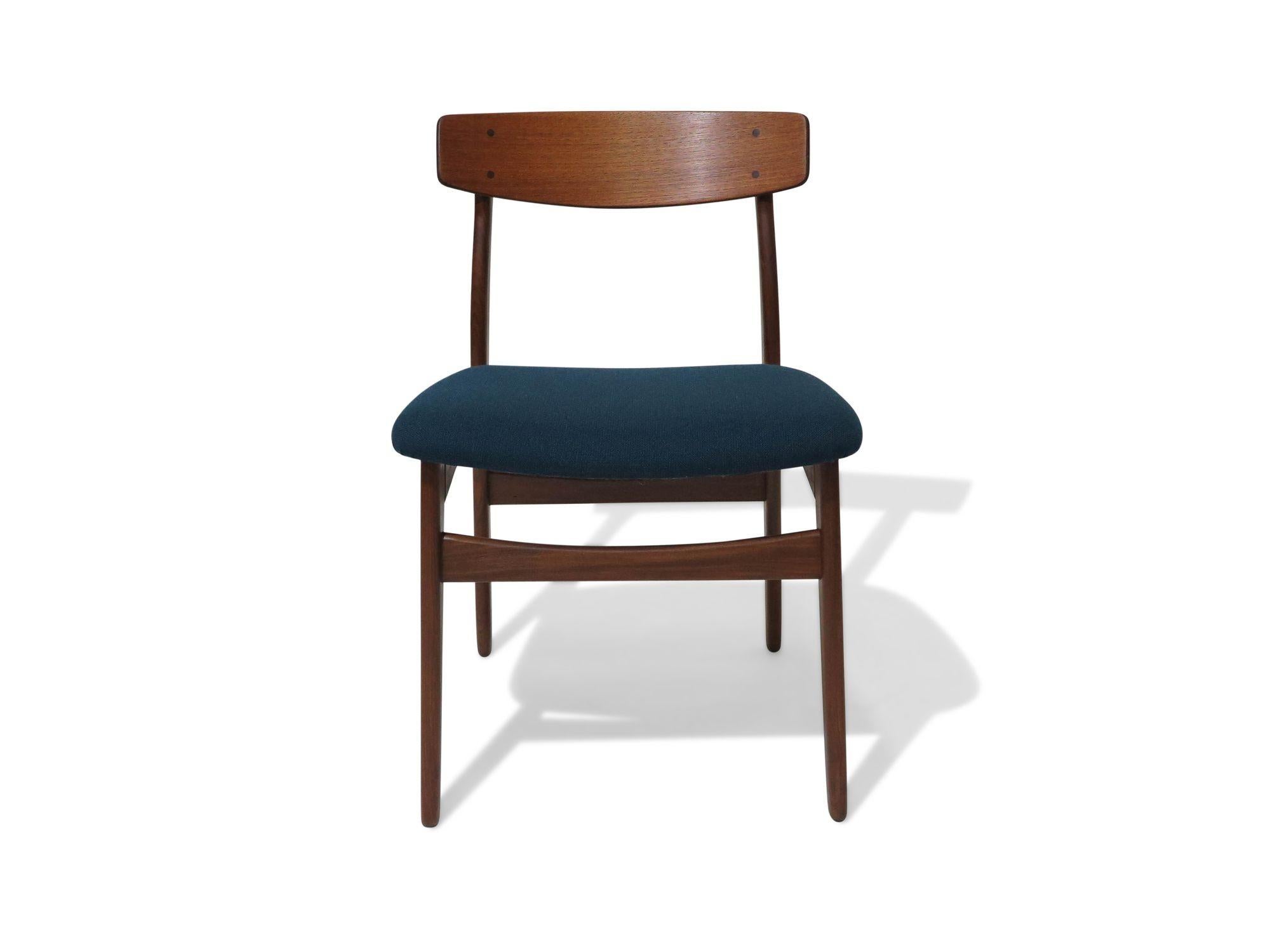 Scandinavian Modern Six Danish Teak Dining Chairs For Sale