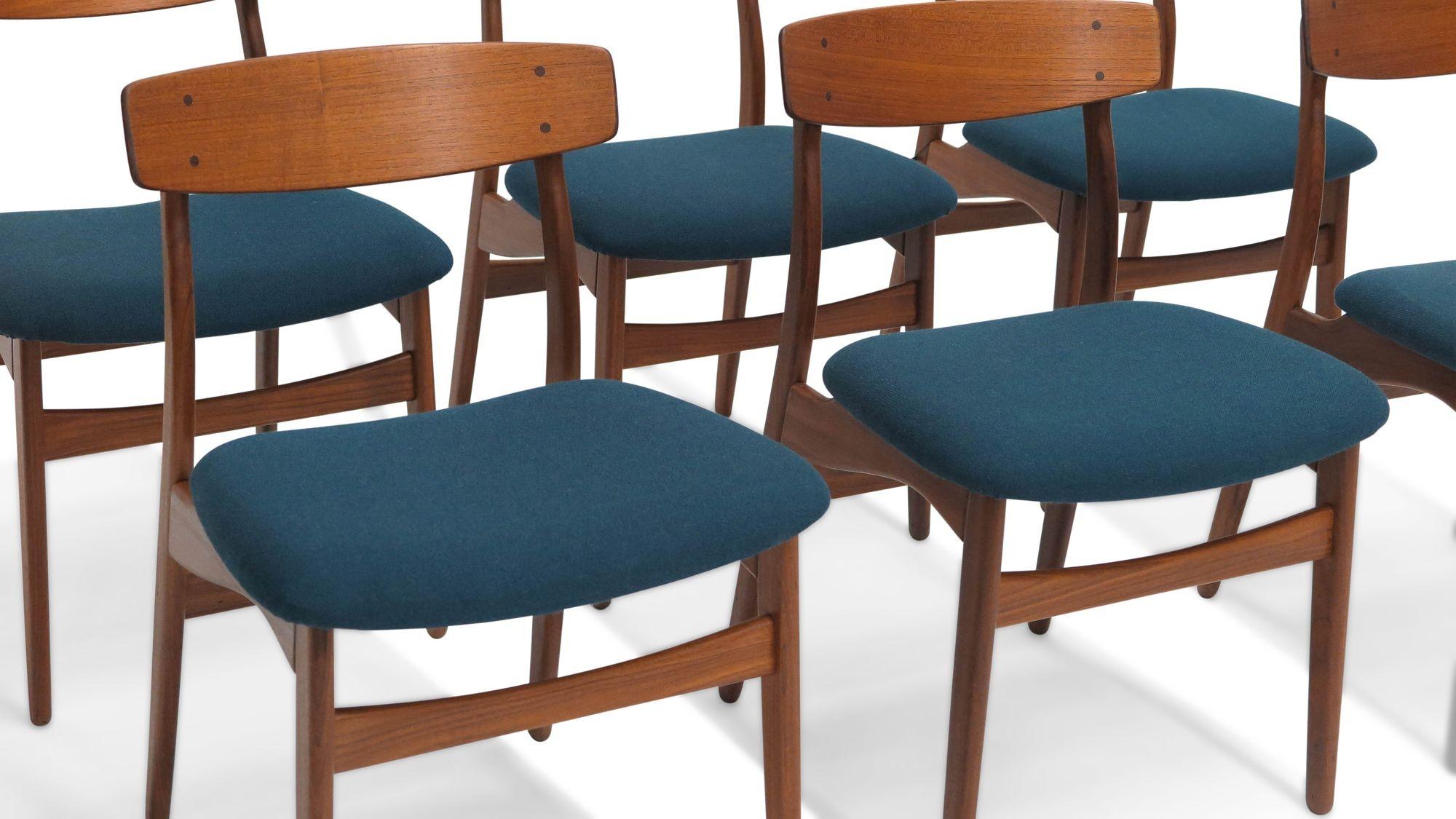 Six Danish Teak Dining Chairs For Sale 1